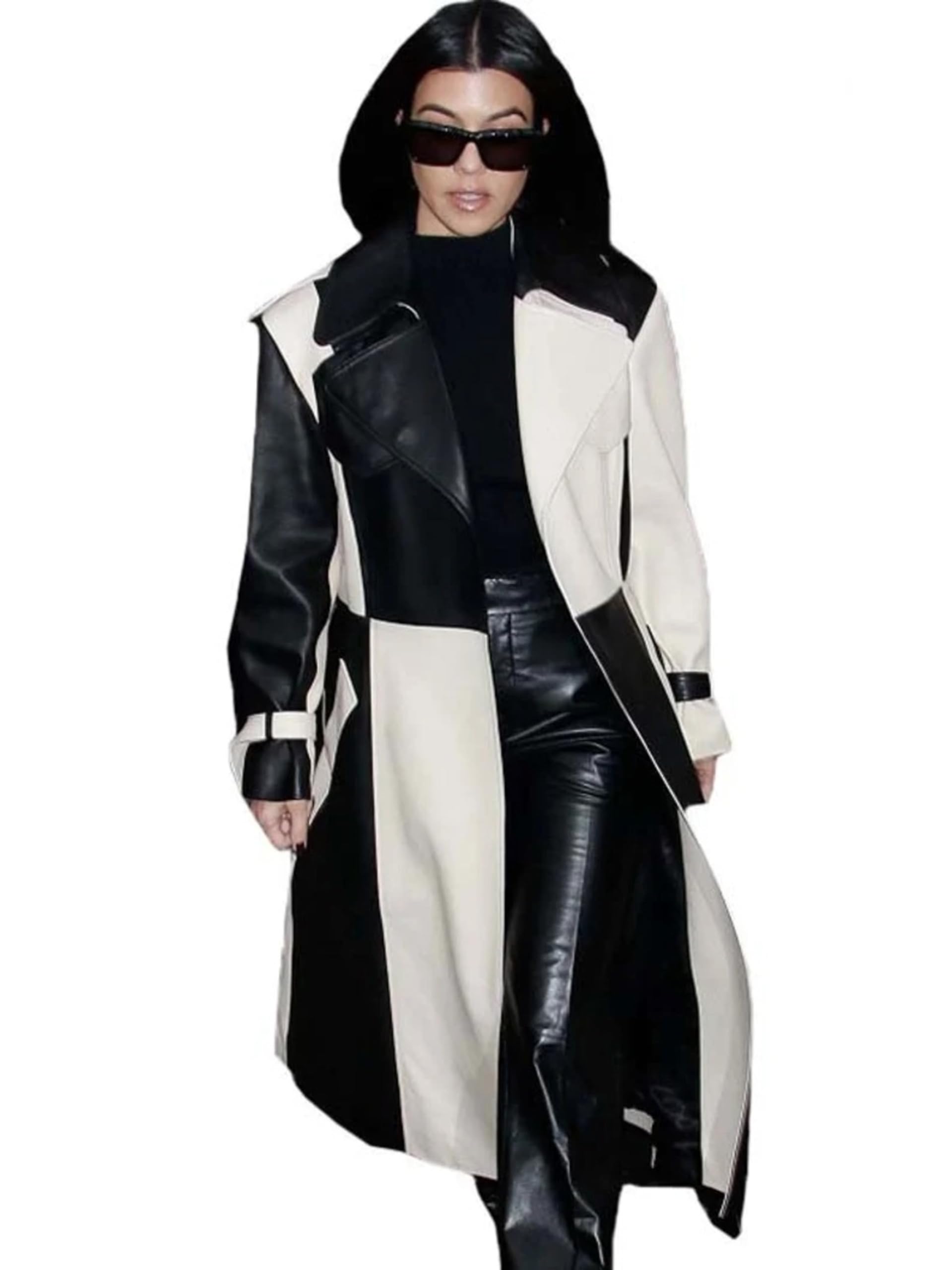 Women's Designer Black Leather Trench Coat - Long Waterproof Overcoat for Fall & Winter Fashion | Office Wear, Date Night & Formal Occasions