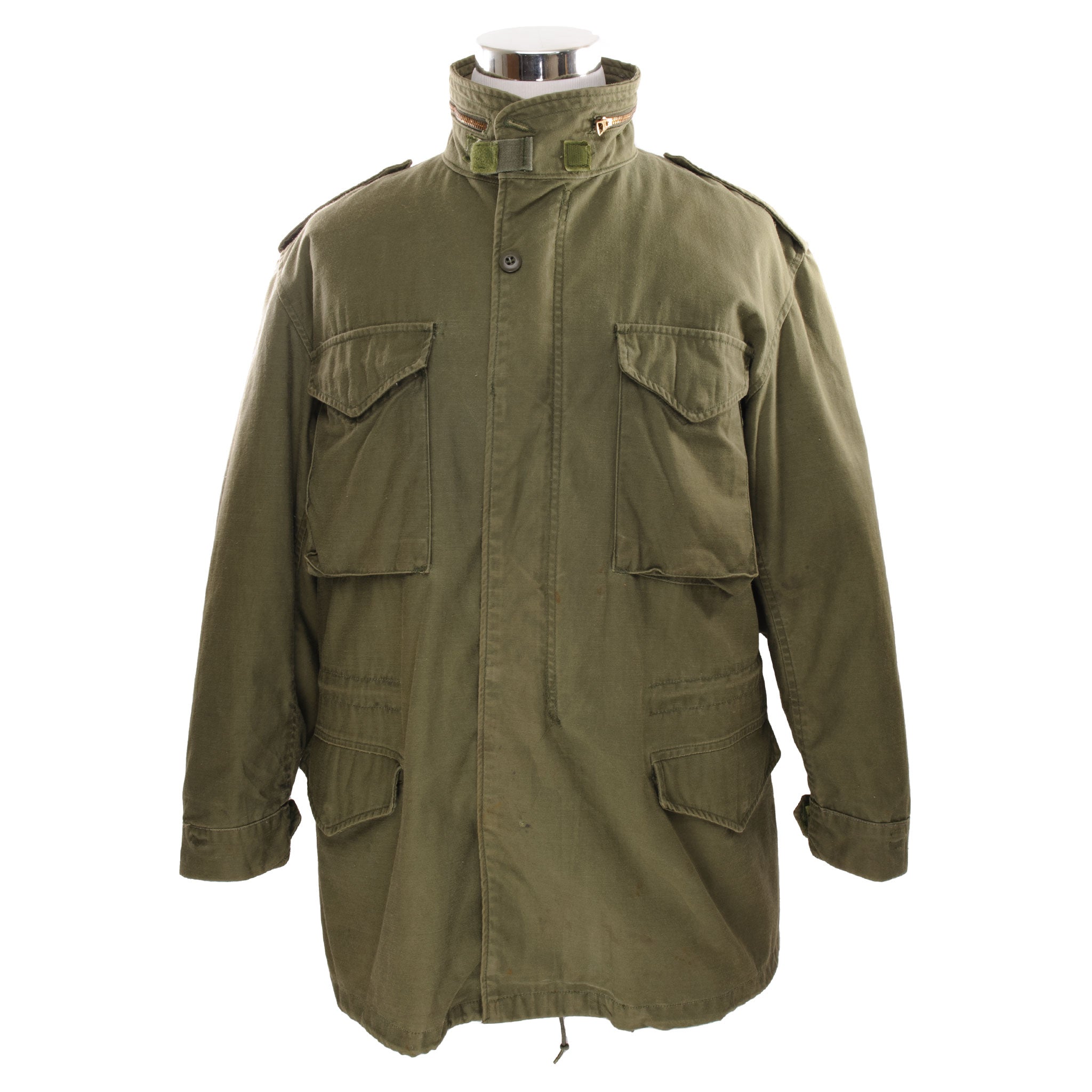 Vintage US Army M-1965 M65 Field Jacket - 1980s Military Green Fatigue Coat - Size Large Long - Durable Outdoor Workwear for Hiking, Camping & Urban Style