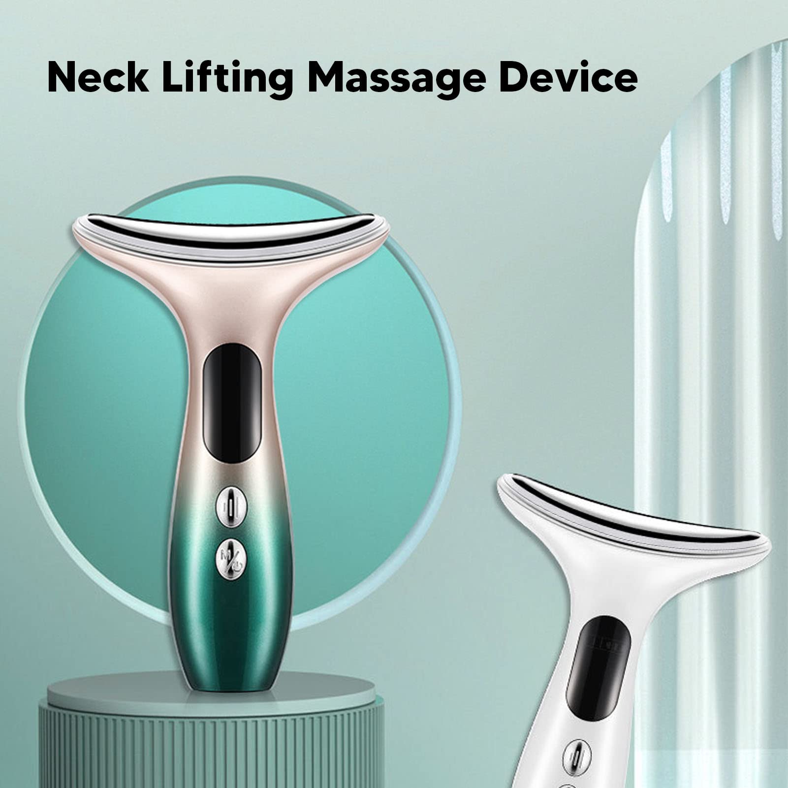 Microcurrent Neck Lifting Massager - Anti-Aging Skin Tightening Device with Vibration Technology to Reduce Fine Lines & Wrinkles | Perfect for Home Spa & Beauty Routine