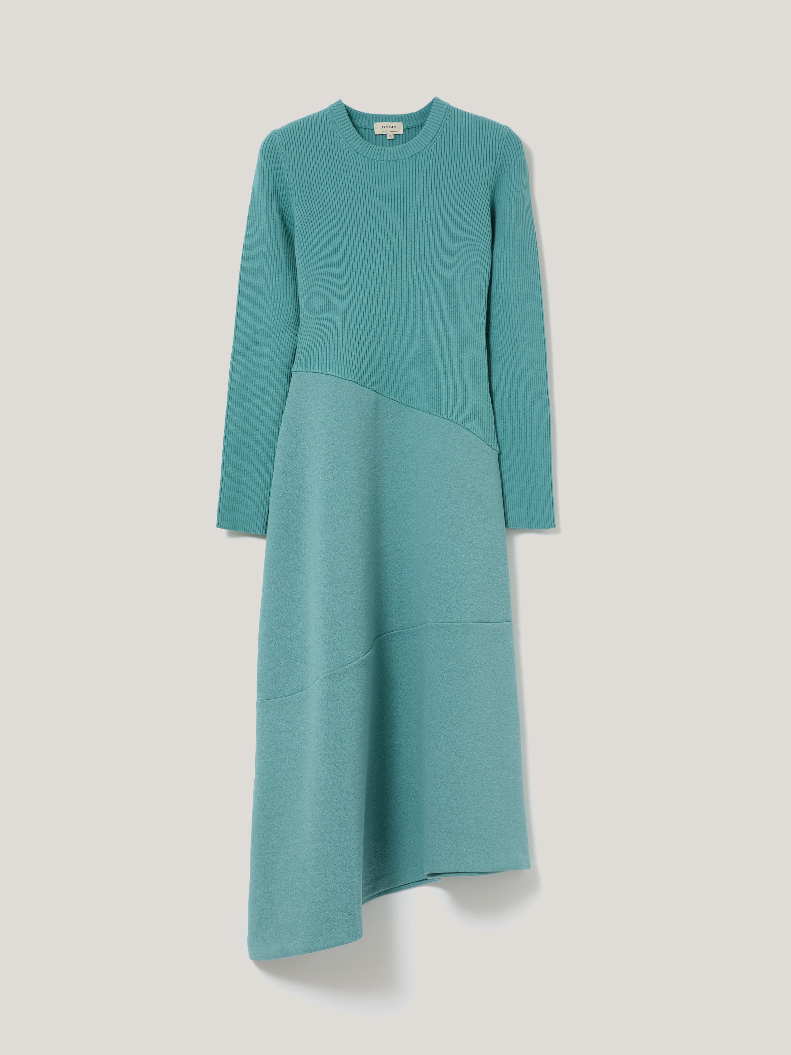 Stylish Mixed Media Paneled Dress in Blue - Perfect for Casual Outings, Parties & Date Nights