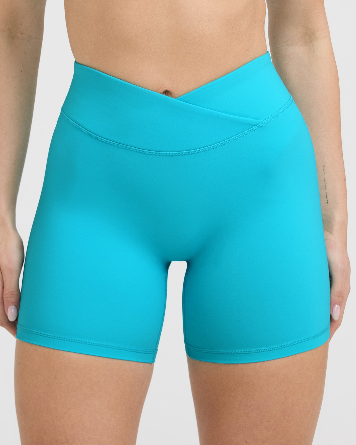 Unisex Wrap Shorts 6-Pack | Aqua Blue Color | Quick-Dry Comfort for Yoga, Gym & Beach Activities