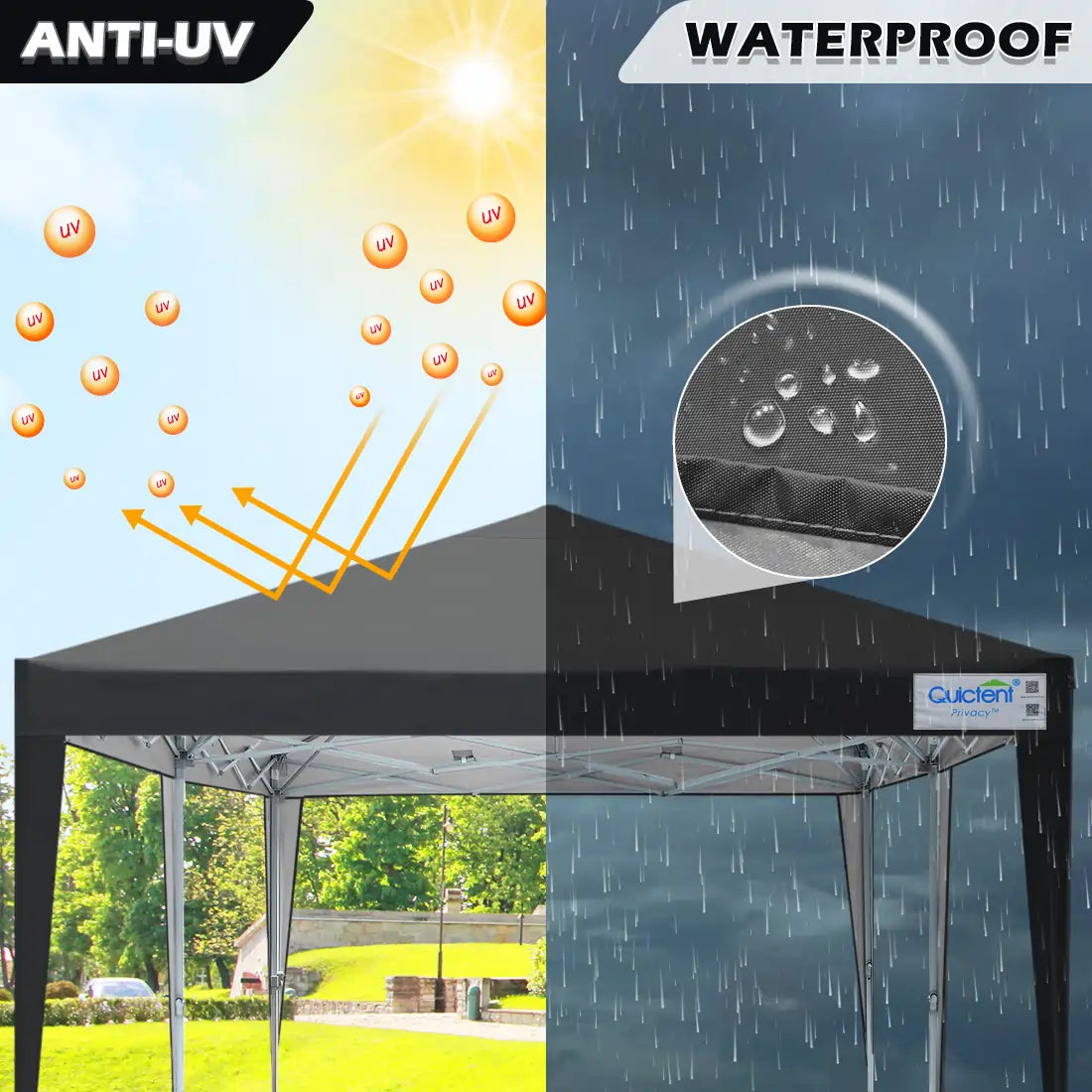 Quictent 10' x 20' EZ Pop Up Canopy Tent - Instant Shelter for Outdoor Events, Parties, Camping & Beach - Waterproof & UV Protection