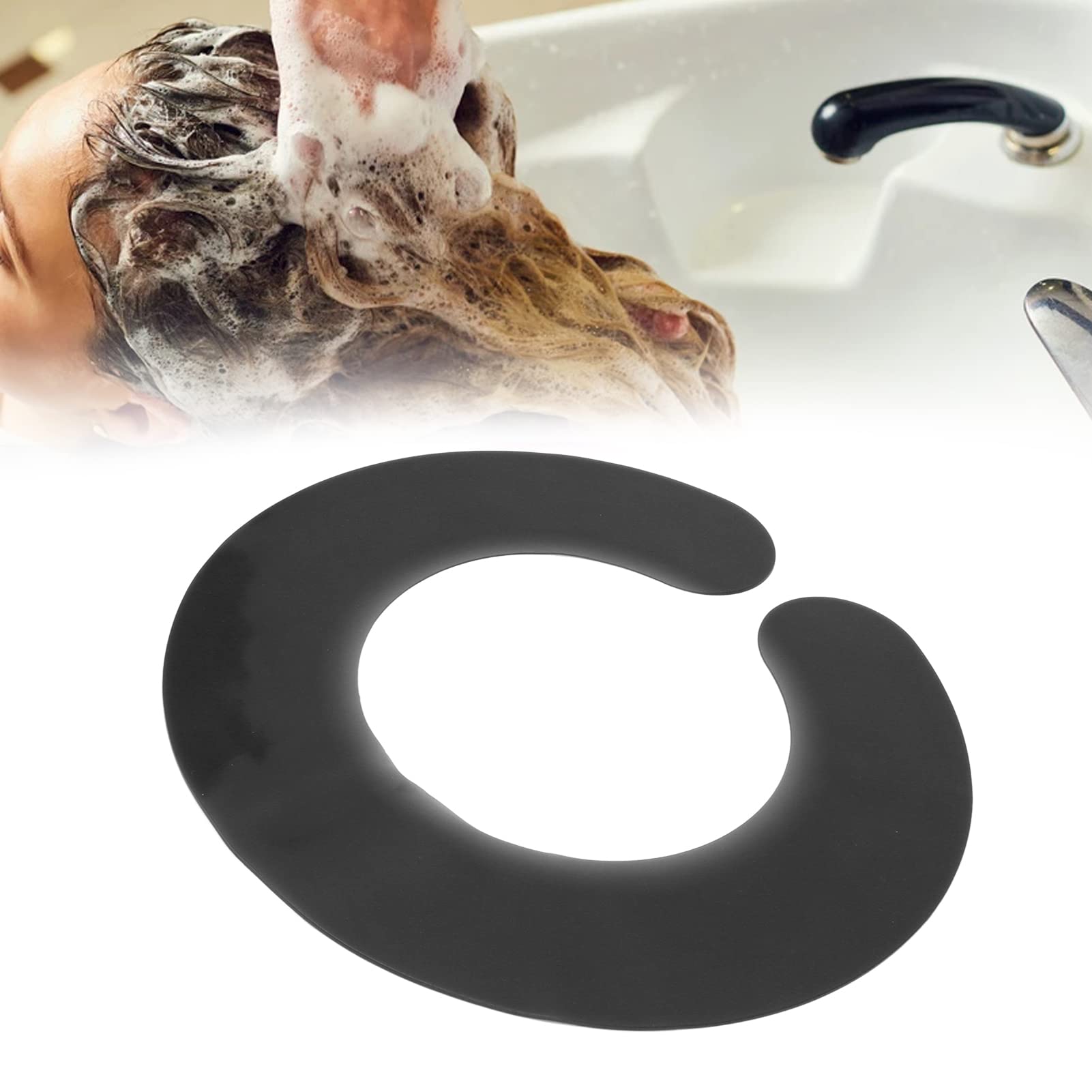 Waterproof Silicone Hair Cutting Collar & Cape for Neck Shield - Black Salon Hairdressing & Dyeing Shawl for Professional Styling & Home Haircuts
