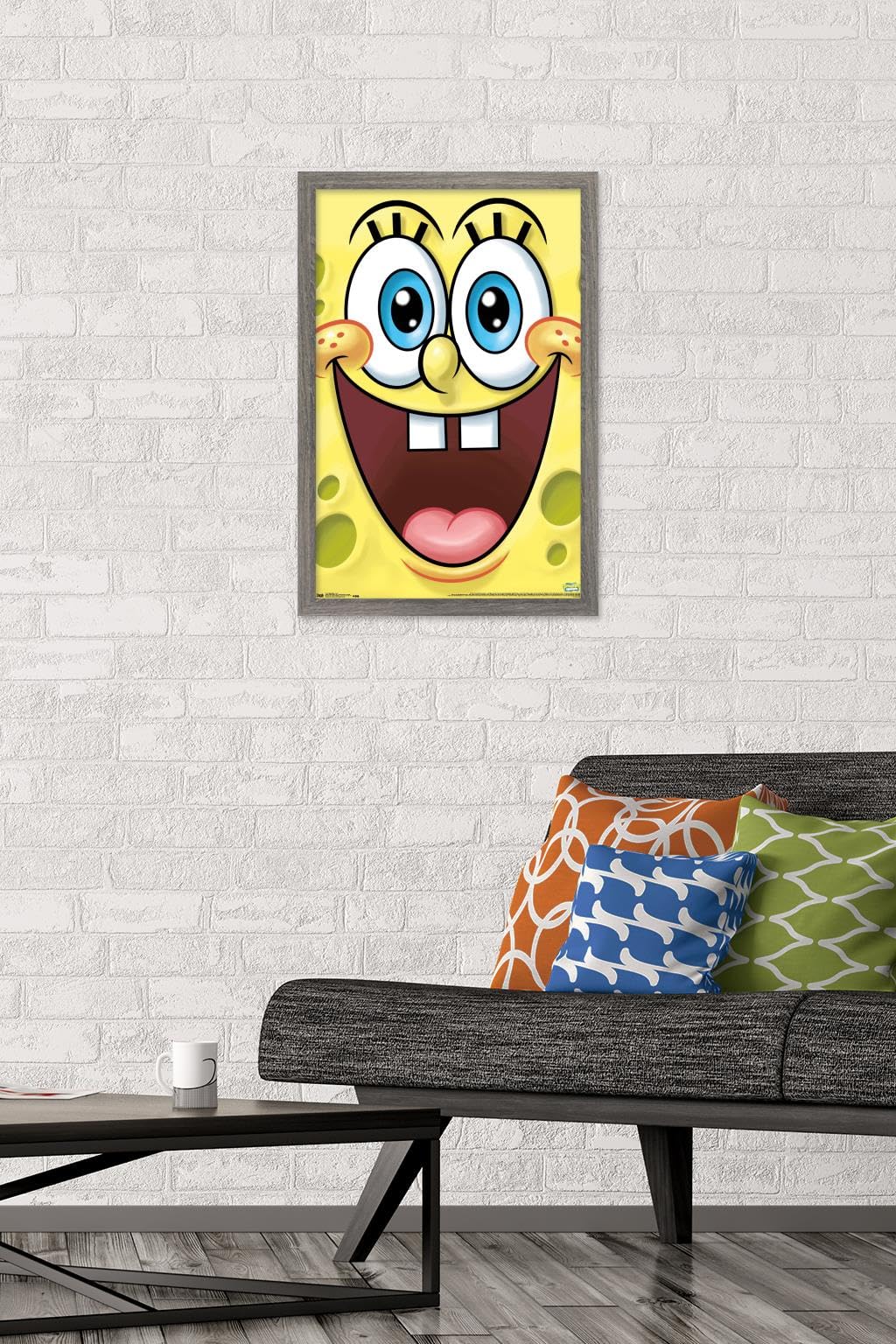 Trends International Nickelodeon SpongeBob SquarePants Barnwood Framed Wall Poster 14.725 x 22.375 Inches - Perfect for Kids Room Decor, TV Show Themed Bedroom & Cartoon Lovers Gift