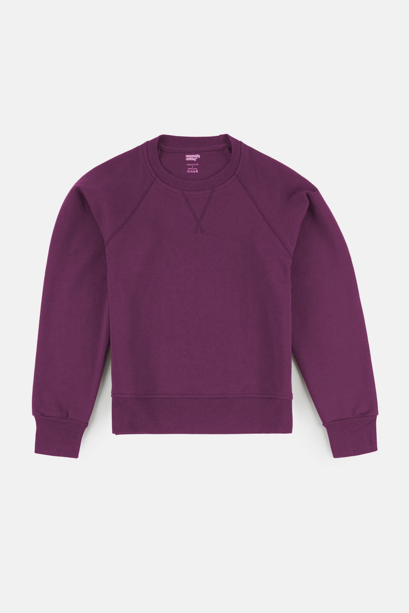 Women's Comfortable Raglan Sleeve Sweatshirt - Soft Casual Pullover in Plum Color for Everyday Wear & Lounge Outfits