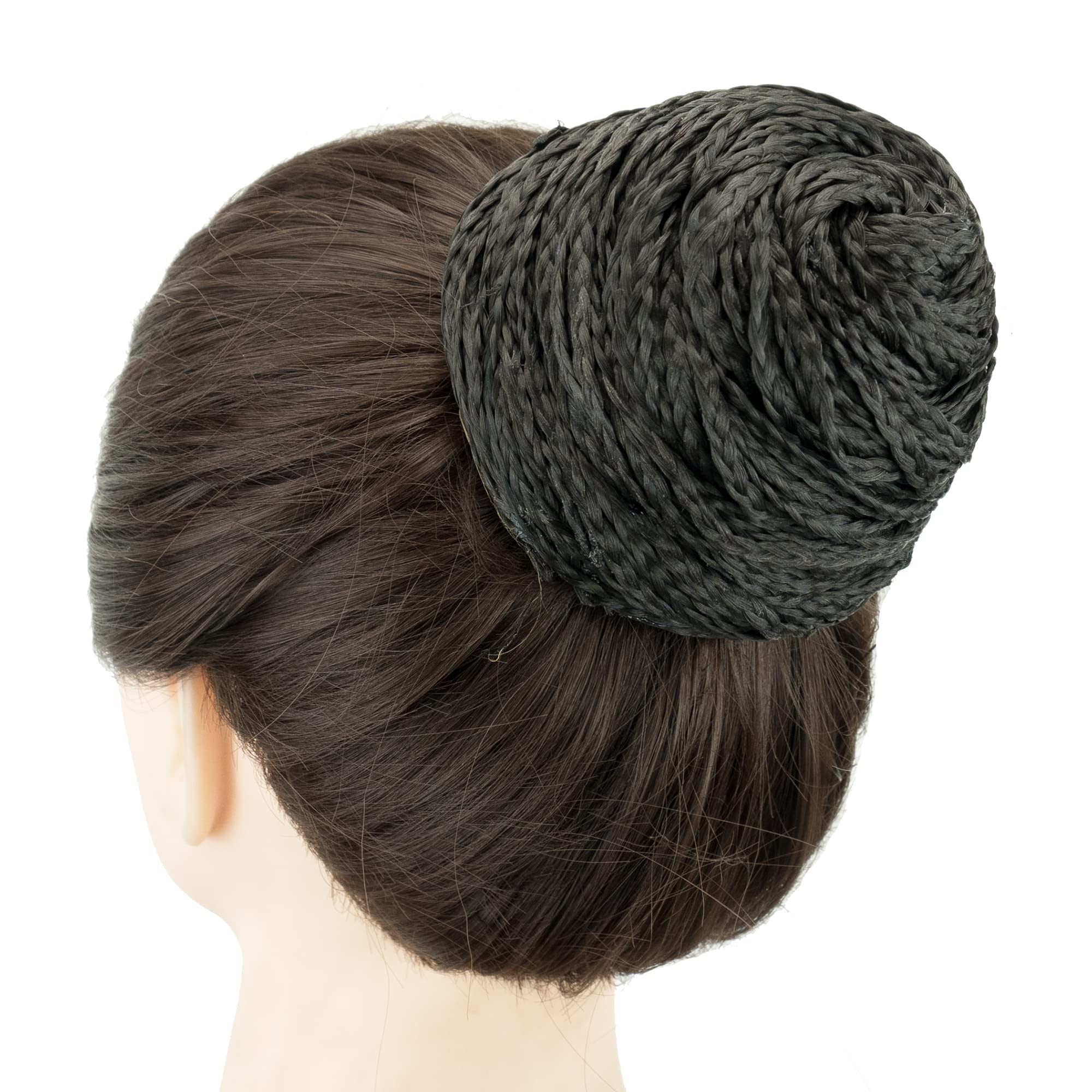 IMISSU Braided Chignon Hair Donut - Afro Braid Hair Pieces & Scrunchies for Women | Wig Clips & Updo Headwear | Black & Brown | Perfect for Dancers, Performances & Everyday Elegant Styles