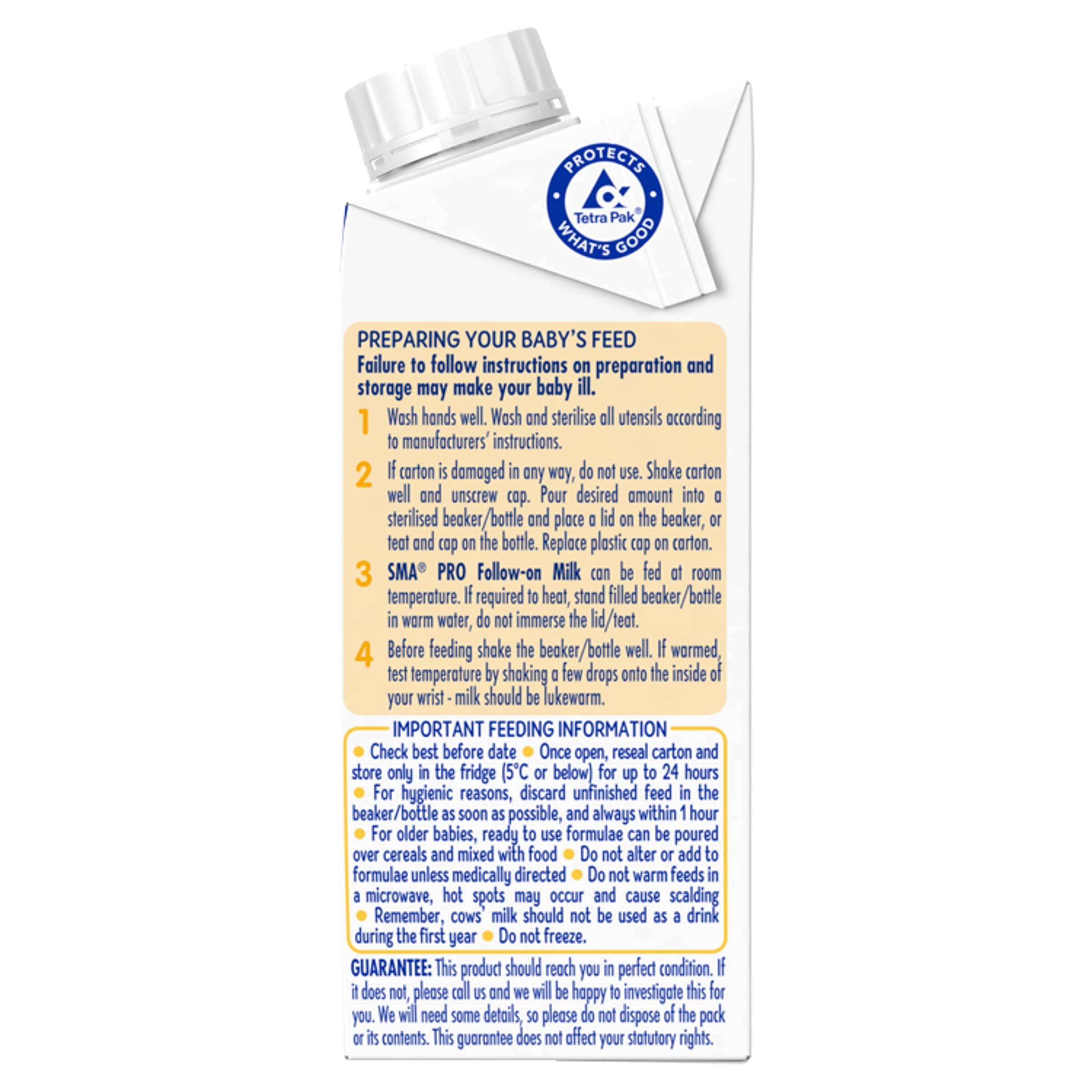 SMA PRO Follow On Baby Milk Formula - Ready to Drink for Infants 6 Months and Up - 200ml (Pack of 12) - Perfect for On-the-Go Feeding, Travel & Daycare Nutrition