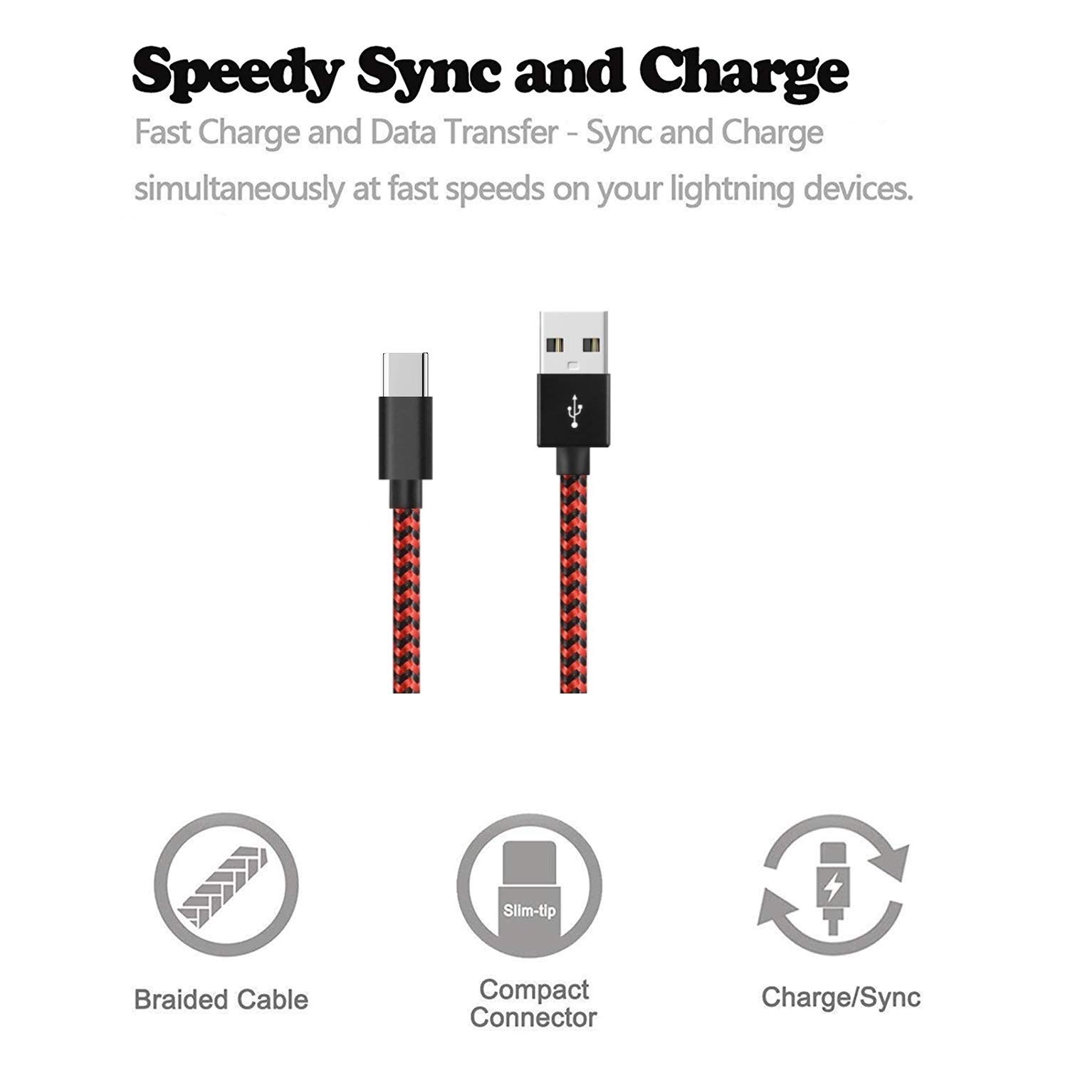 5-Pack 6FT/10FT USB-C Charging Cables for PS5 Controller, Xbox Series X/S, DualSense Wireless Controller - Fast Charging Power Cord Replacement for Gaming Accessories | Perfect for Home, Office & Travel Use