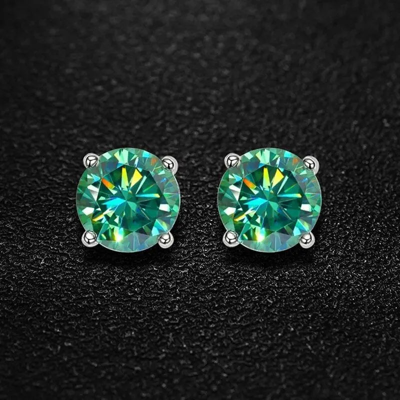 KNOBSPIN D Color Moissanite Stud Earrings - S925 Sterling Silver Plated with 18K White Gold - Sparkling Fine Jewelry for Women & Men - Perfect for Weddings, Anniversaries & Special Occasions