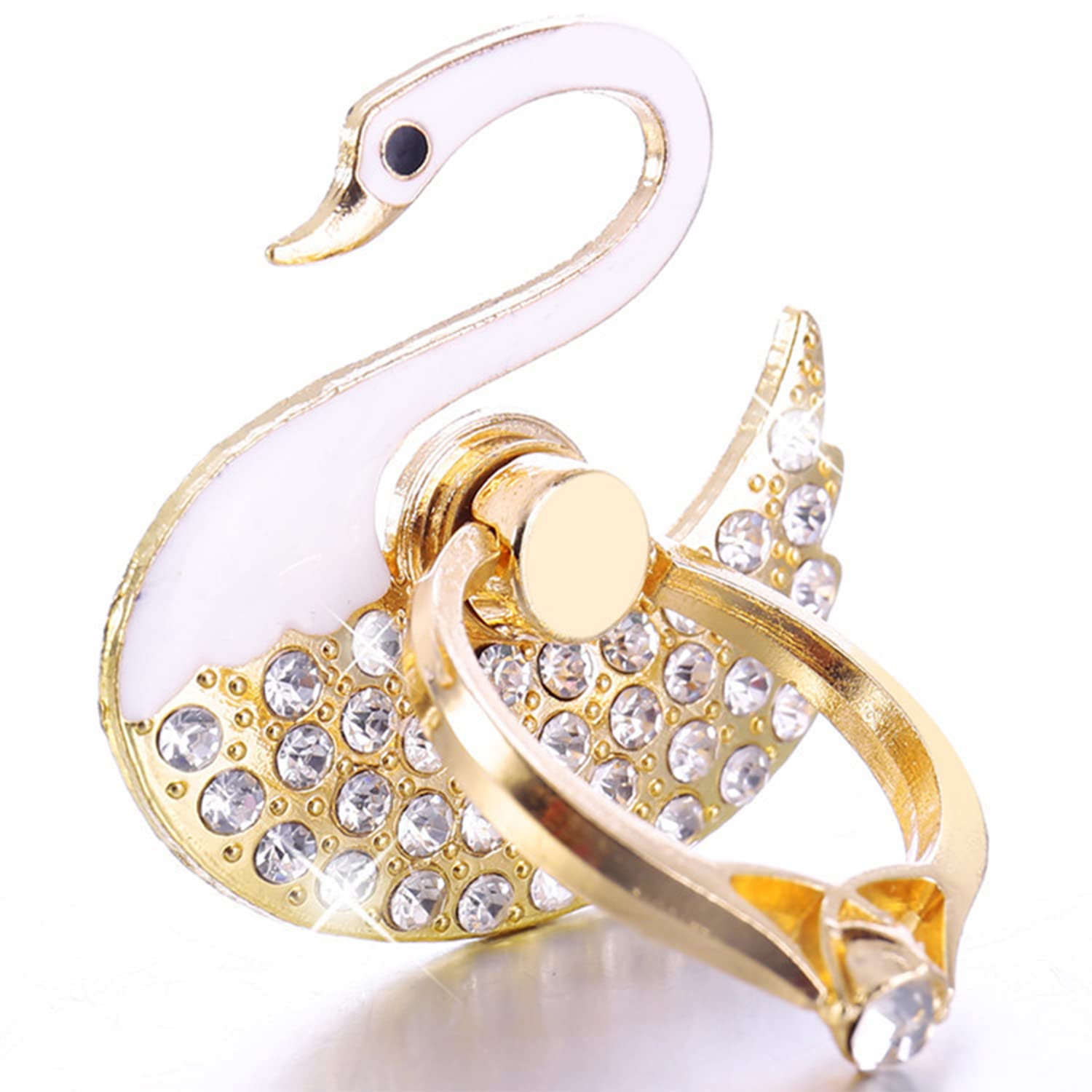 4 Pack Phone Ring Stand Holder - Diamond Bling Butterfly & Swan Kickstand Grip for iPhone Samsung, 360° Rotating Multi-Angle Metal Phone Ring (2 Butterfly 2 Swan 1 Strip) - Perfect for Watching Videos, Taking Selfies & Hands-Free Calling