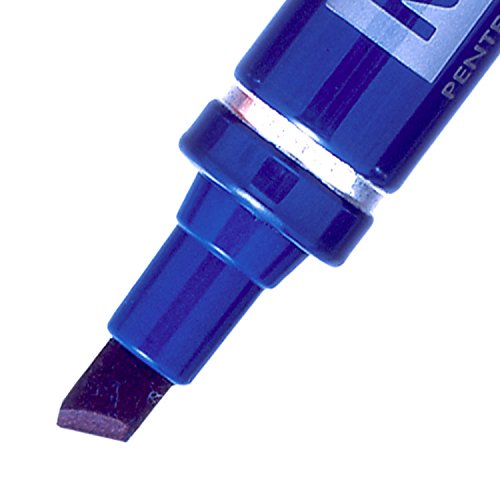 Pentel N60 Permanent Marker - Chisel Tip, Aluminum Barrel, Waterproof Blue Ink - Ideal for Labeling, Crafting & Industrial Use