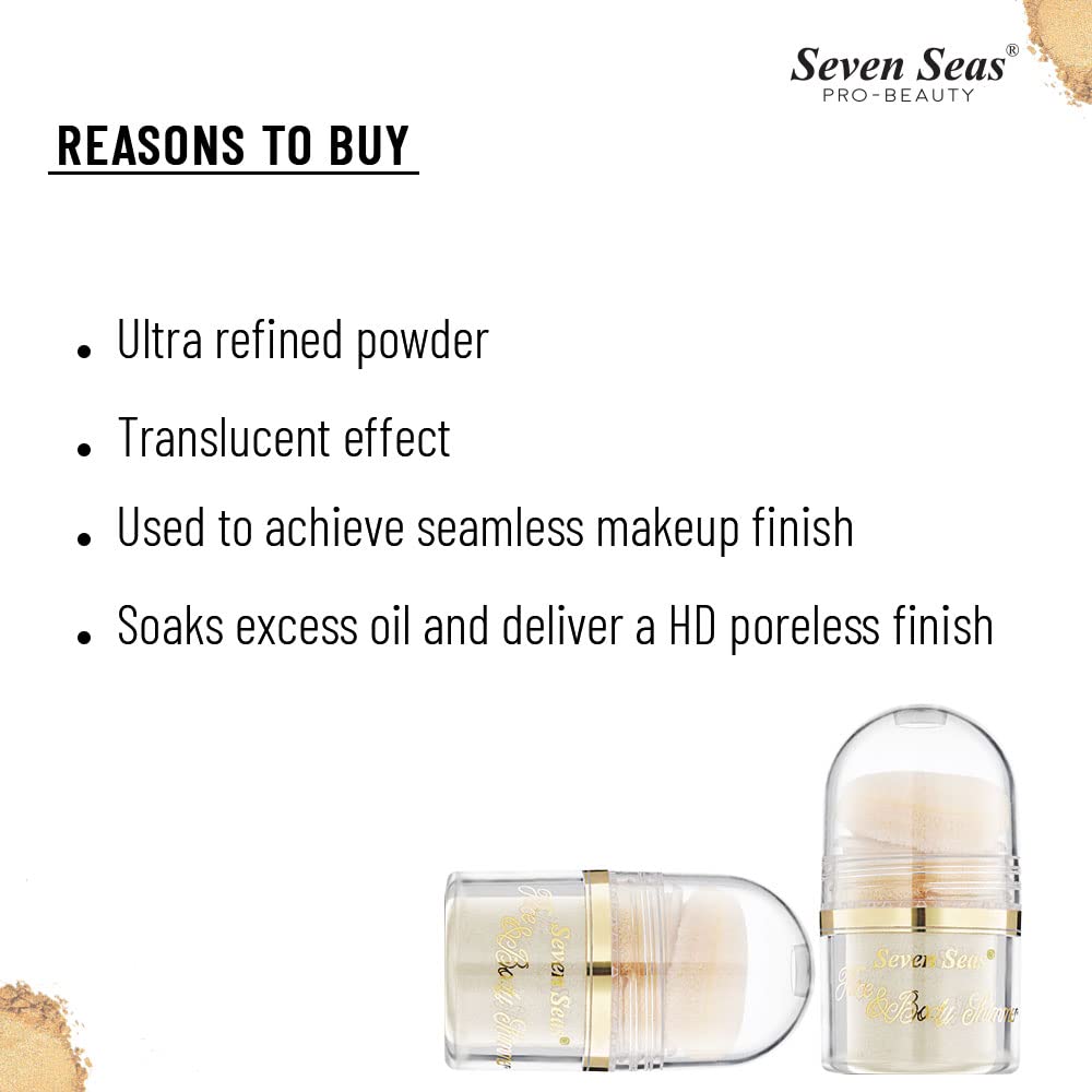 Seven Seas Body & Face Shimmer Highlighter Powder Pigments - White Gold | Long-Lasting Duo-Chrome Metallic Makeup for Eyes & Face | Intense Shimmery Glow & High Pigmentation | Perfect for Night Out, Party Glam & Special Occasion Makeup Looks