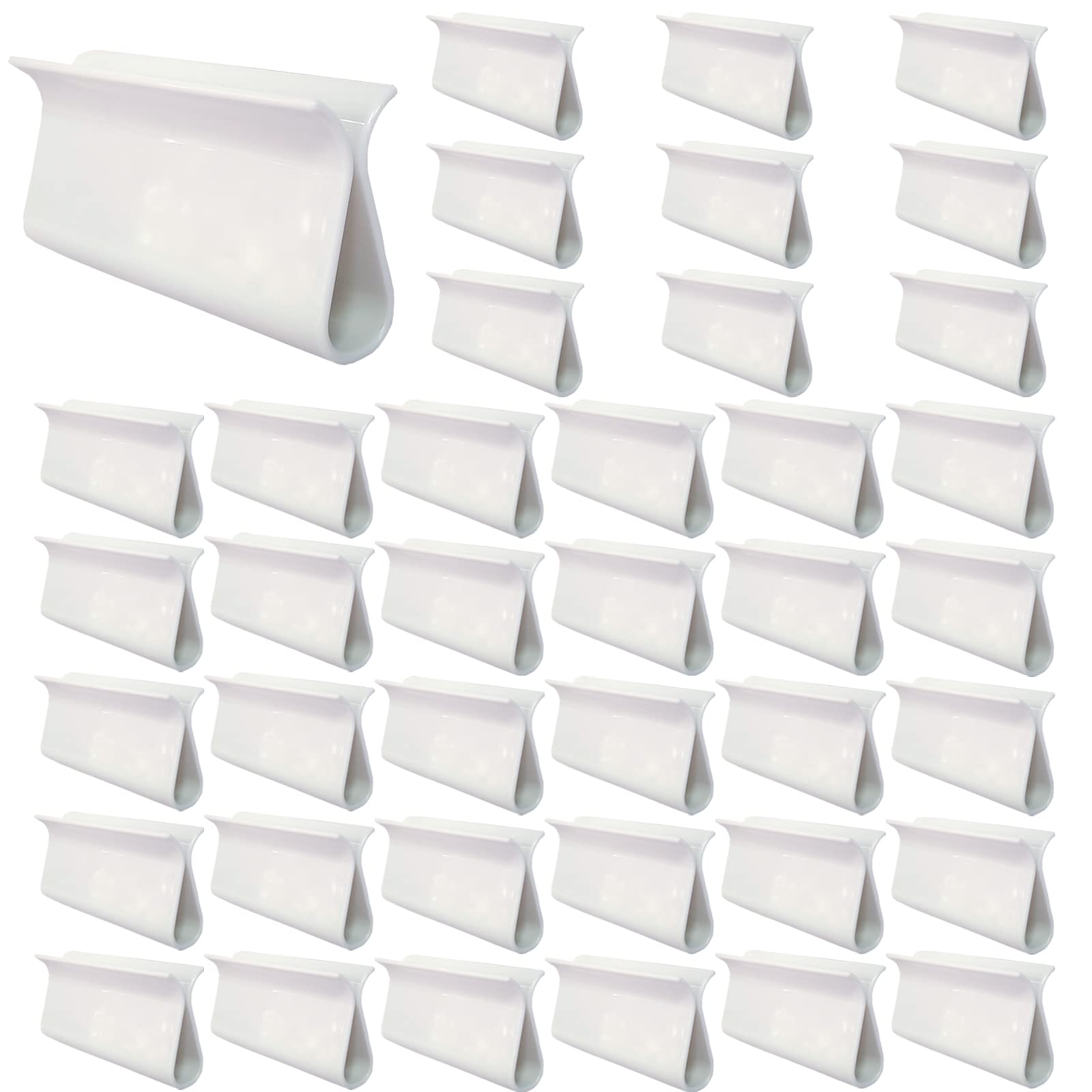 Clear Plastic Roller Window Shade Hem Grips - 40 Pack White Curtain Accessories for Easy Installation & Smooth Rolling | Perfect for Living Room, Bedroom & Office Window Treatments