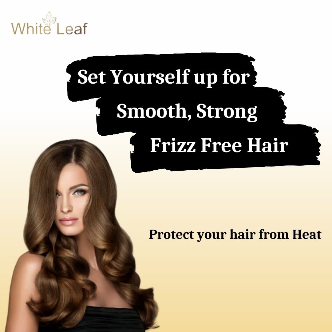 White Leaf Advanced Heat Protectant Spray for Hair Straighteners & Styling - 100ml | Sulfate-Free, Paraben-Free, SLS-Free | Prevents Heat Damage for Smooth, Shiny Hair | Perfect for Daily Styling & Salon Use