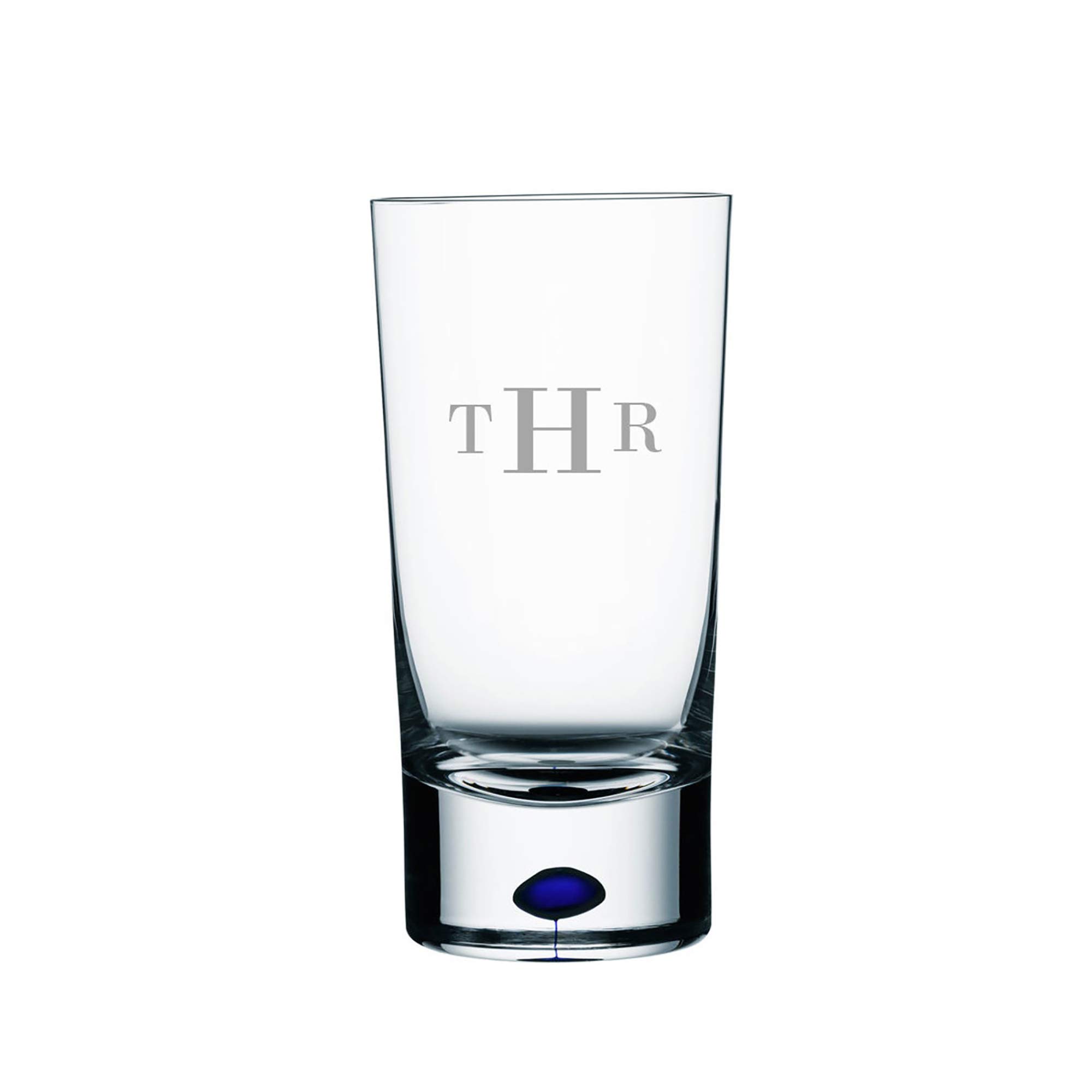 Orrefors Intermezzo Blue Personalized 13oz Highball Glass - Custom Engraved Crystal Drinking Glass for Cocktails, Water & Juice - Perfect for Weddings, Anniversaries & Home Bar Decor