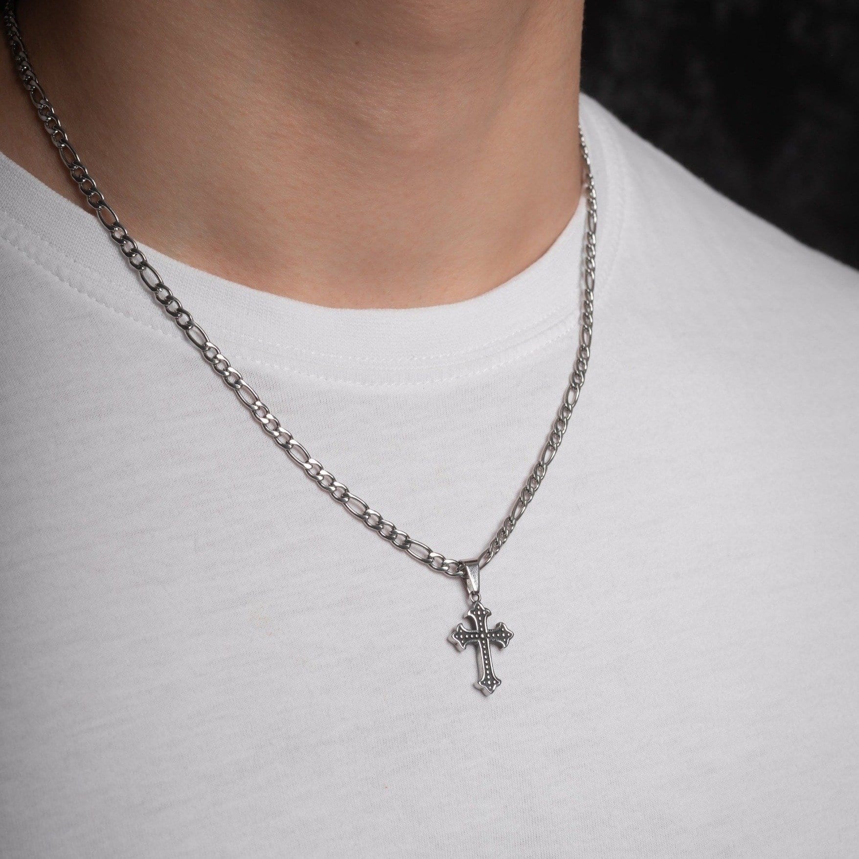 French Cross Pendant Necklace - Elegant Religious Jewelry for Women - Perfect for Church, Weddings & Everyday Wear
