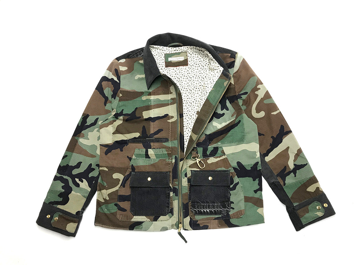 SE4 Camo Denim Jacket for Men - Military Style Tactical Jacket with Multiple Pockets | Outdoor Adventure, Hunting & Casual Wear