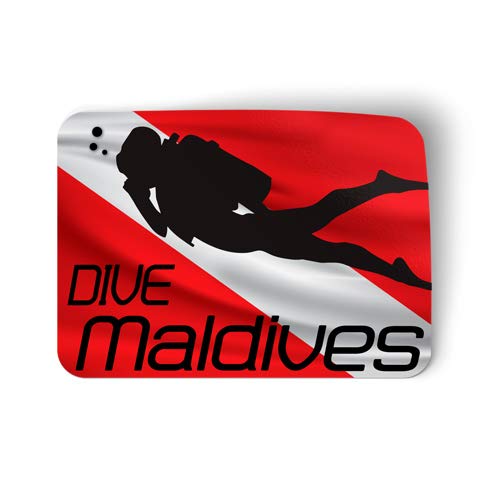 Squiddy Dive Maldives Vinyl Sticker - Waterproof Decal for Phone, Laptop, Water Bottle (3 Inch) - Perfect for Scuba Divers, Travel Enthusiasts & Ocean Lovers