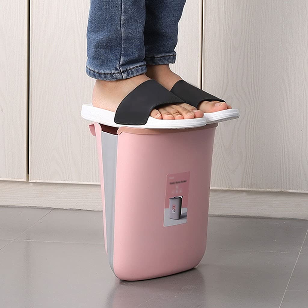 TOMYEUS Wall Mounted Foldable Trash Can for Kitchen & Bathroom - Household Waste Sorting Cabinet Door Garbage Bin - Space Saving Brown Trash Can (Ideal for Small Spaces, Apartments, RVs & Under Sink Storage)