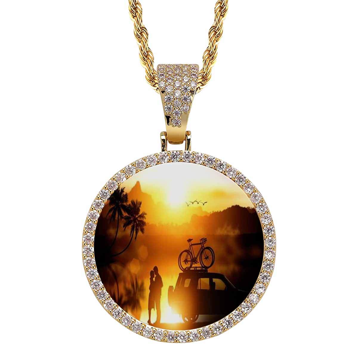 INTERESTPRINT Silhouette Dry Tree on Full Moon Necklace - Unisex Pendant with Rope Chain for Men & Women | Perfect for Boho Fashion, Gift Giving & Everyday Wear