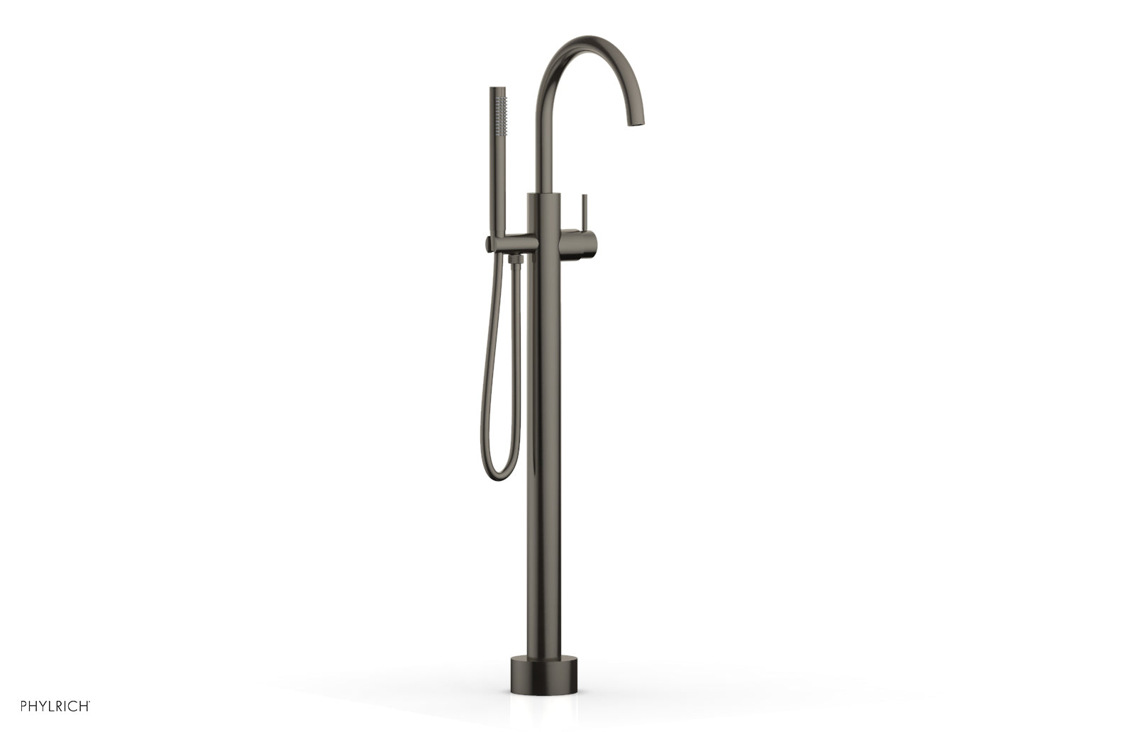 BASIC II Tall Floor Mount Tub Filler with Lever Handle & Hand Shower - 230 45 01 - Perfect for Modern Bathrooms & Spa-Like Showers