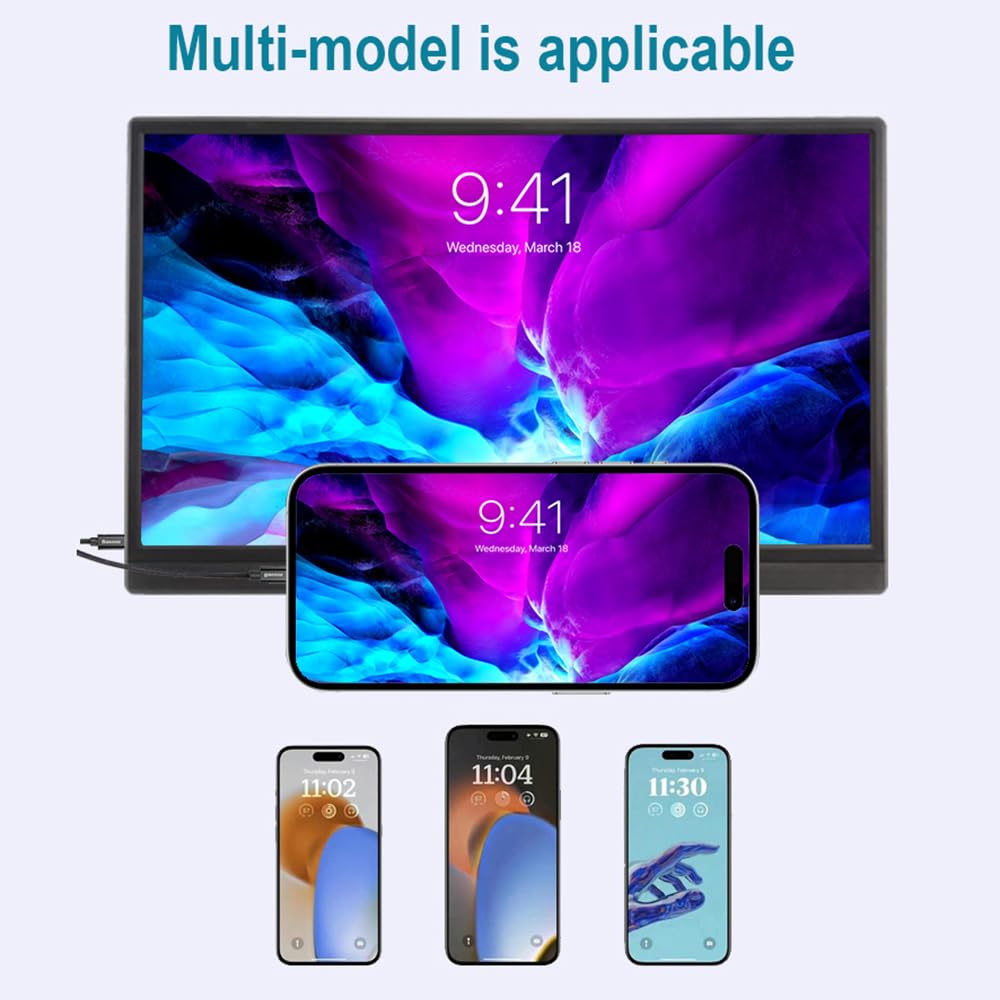 15.6 Inch Portable Monitor for Laptop - Full HD 1080P Travel Screen with Built-in Kickstand, Dual Speakers | External Gaming Display for PC, Mac, Smartphone | Perfect for Work, Travel & Entertainment