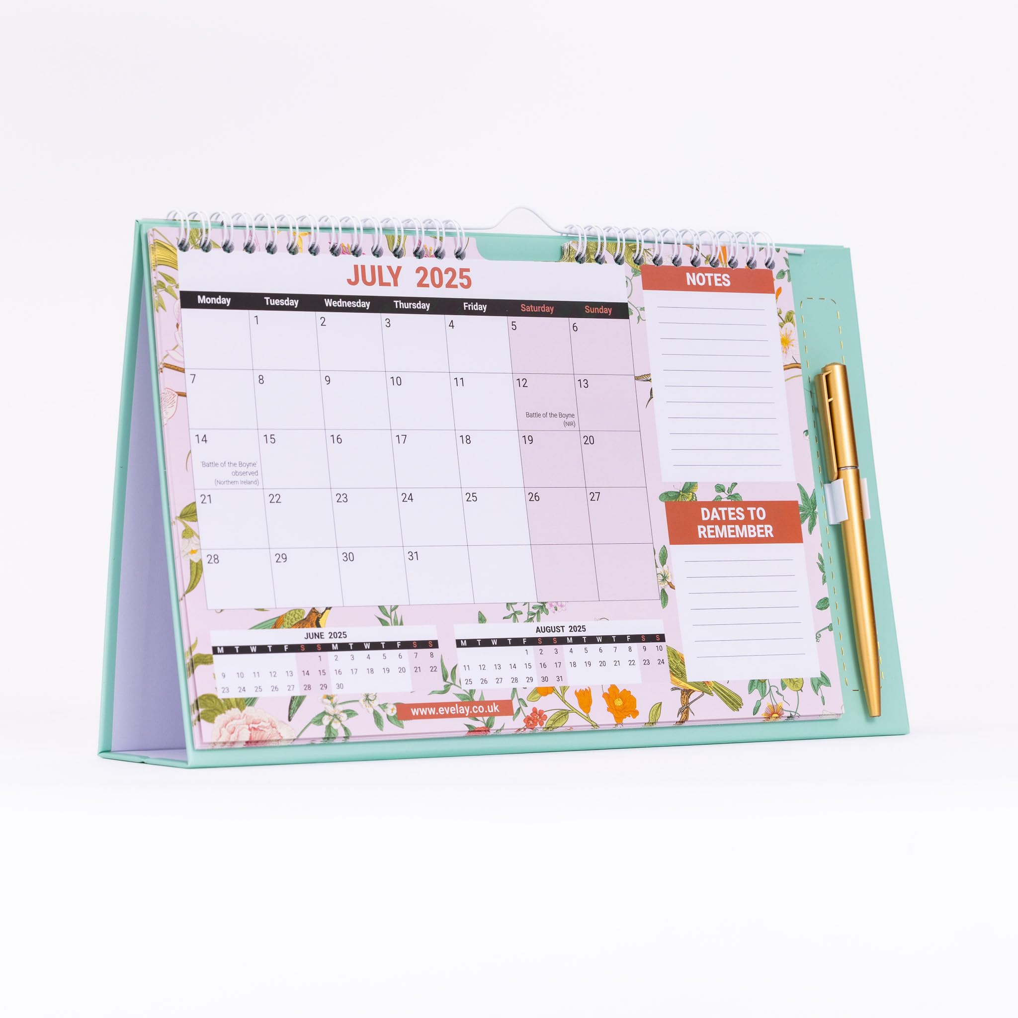 2025-2026 18-Month Spiral Bound Desk Calendar | Standing Flip Planner with Pen Holder | Perfect for Home Office, School & Family Organization | Gift Idea for Professionals & Students