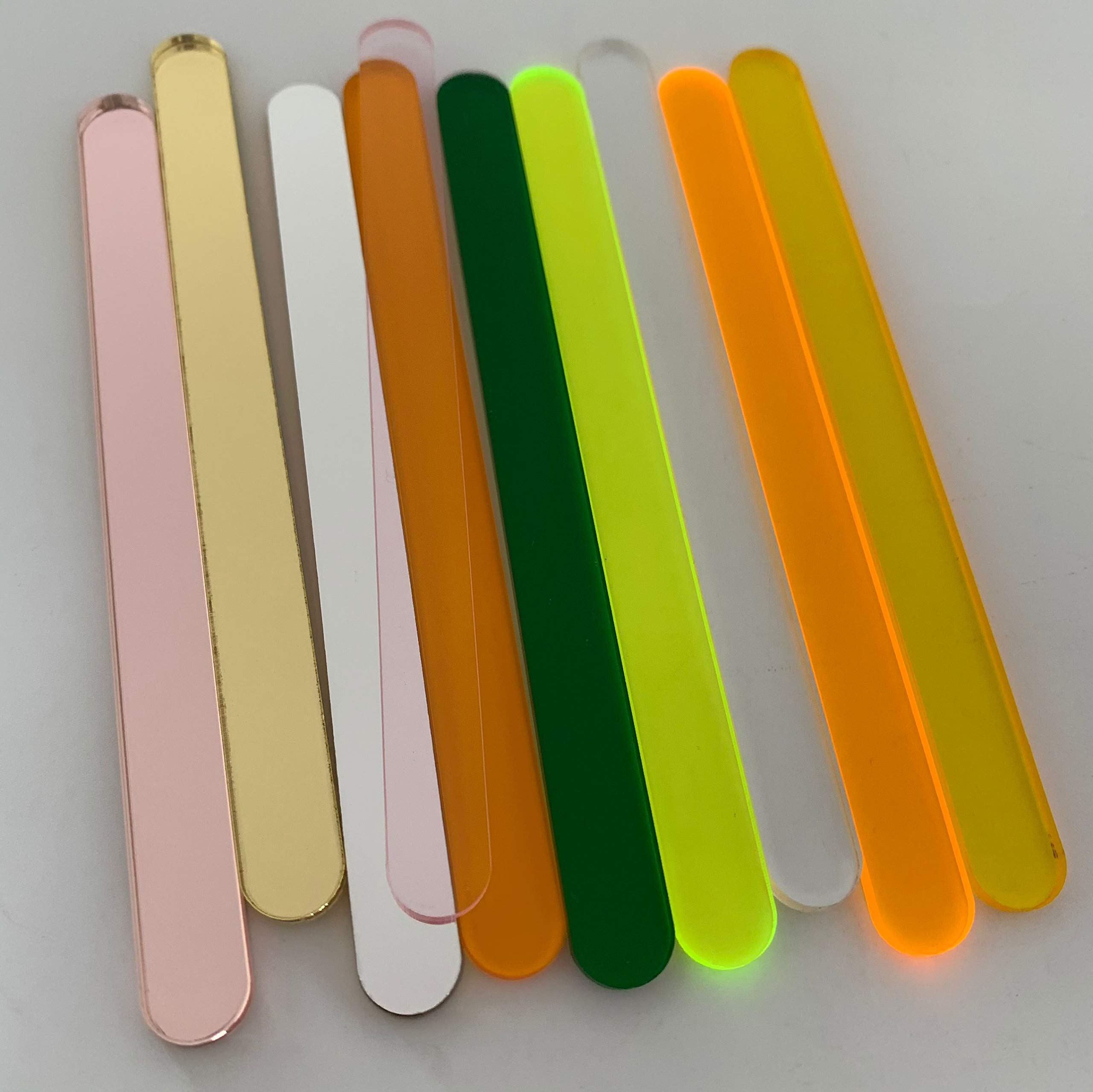30 Pack Gold Mirror Acrylic Cakesicle Sticks - Reusable Translucent Yellow Popsicle Sticks for Birthday Parties, Baby Showers & Wedding Favors - Perfect for Cake Pops, Dessert Displays & DIY Treats