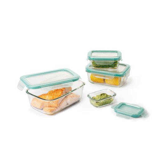 Smart Seal Glass Food Storage Containers - Airtight Leakproof BPA-Free for Meal Prep, Leftovers & Pantry Organization - Perfect for Home, Office & Picnics