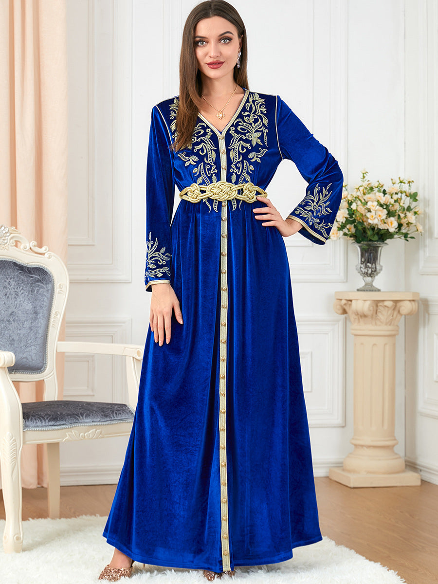 Elegant Diana Royal Velvet Kaftan - Premium Women's Luxury Loungewear for Home Relaxation & Special Occasions
