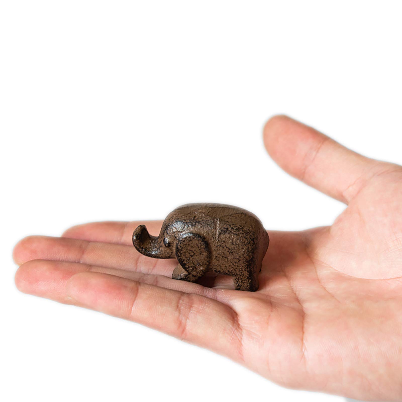 Cast Iron Elephant Paperweight - Heavy Duty Office Desk Decor, Garden & Home Decoration, Animal Figurine Collection for Bookshelf Display | Perfect Gift for Elephant Lovers & Feng Shui Decor