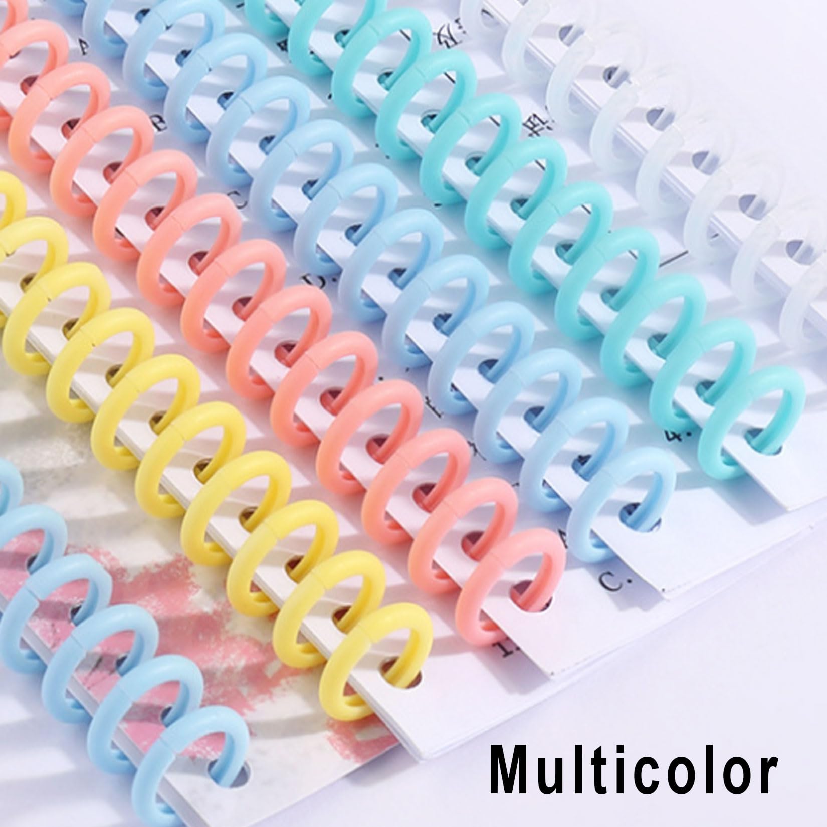 20PCS Colorful Plastic Click Binding Combs - 12mm Spiral Binding Coils with 30 Rings - Binder Combs Kit for Office, School, and DIY Projects