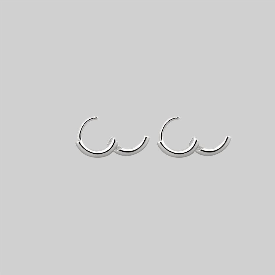 Simple Silver Clicker Hoop Earrings 10mm - Minimalist Stud Earrings for Women - Perfect for Everyday Wear, Parties & Gifting