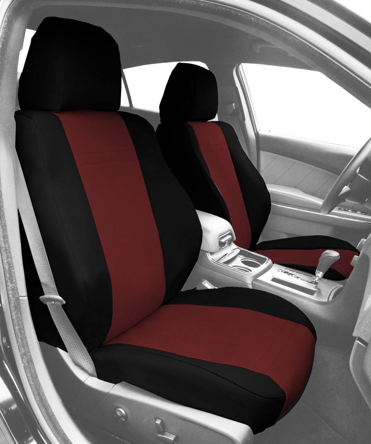 Premium Cordura Seat Covers for 2010-2013 Volkswagen Golf & GTI - Burgundy Insert with Black Trim | Durable Front Sport Bucket Seats Protection | Perfect for Daily Commute & Road Trips