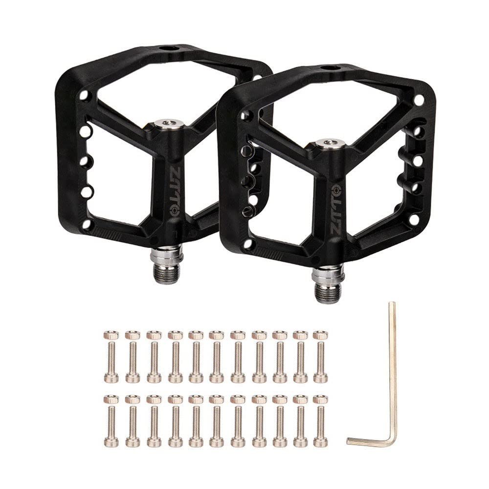ZTTO MTB Mountain Bike Pedals - Nylon Fiber Bicycle Flat Pedals with Anti-Slip Surface, 9/16