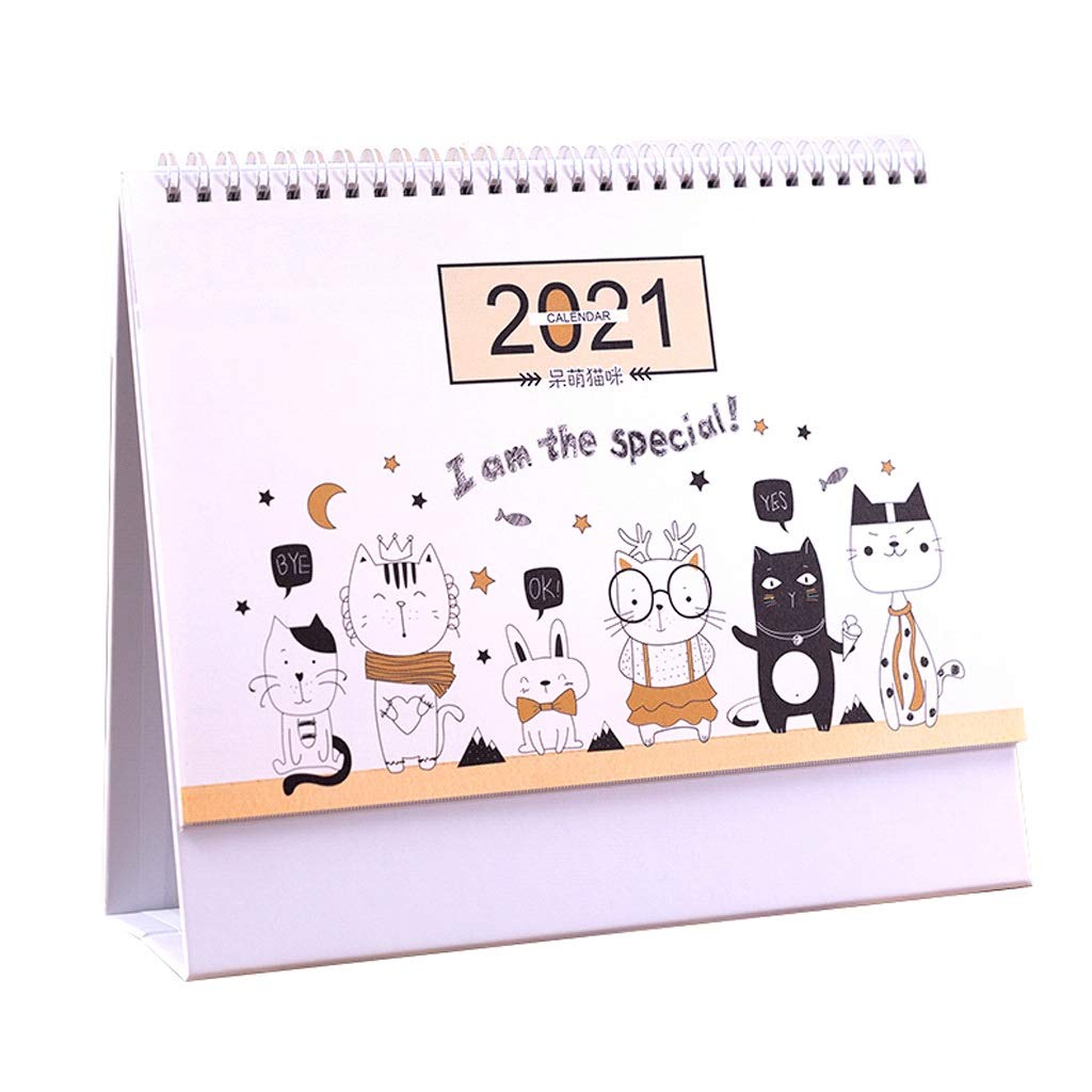 2021-2022 Customizable Minimalist Desk Calendar with Plastic Cover - Multifunctional Office Organizer, Mini Planner (K Cross Section Style) - Perfect for Home, Office & School Use
