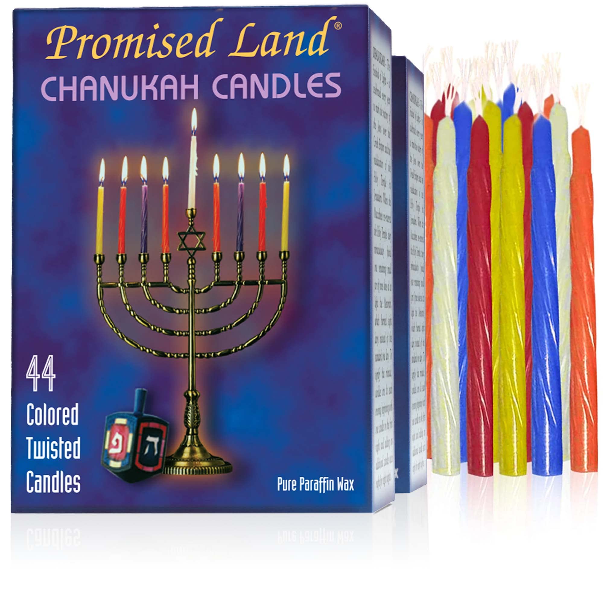 Premium Chanukah Candles 44-Count Box (2 Pack) - Assorted Colors for 8-Day Hanukkah - Fits Standard Menorahs for Home & Temple Celebrations