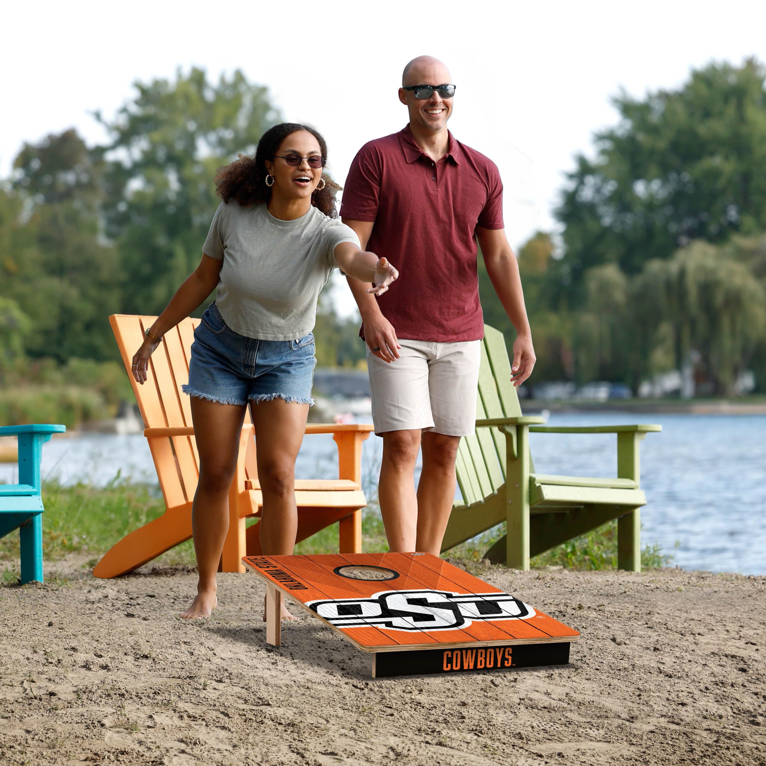 YouTheFan NCAA Oklahoma State Cowboys 2’ x 3’ Cornhole Game Set - Official College Team Logo - Perfect for Tailgating, Backyard Parties & Outdoor Games