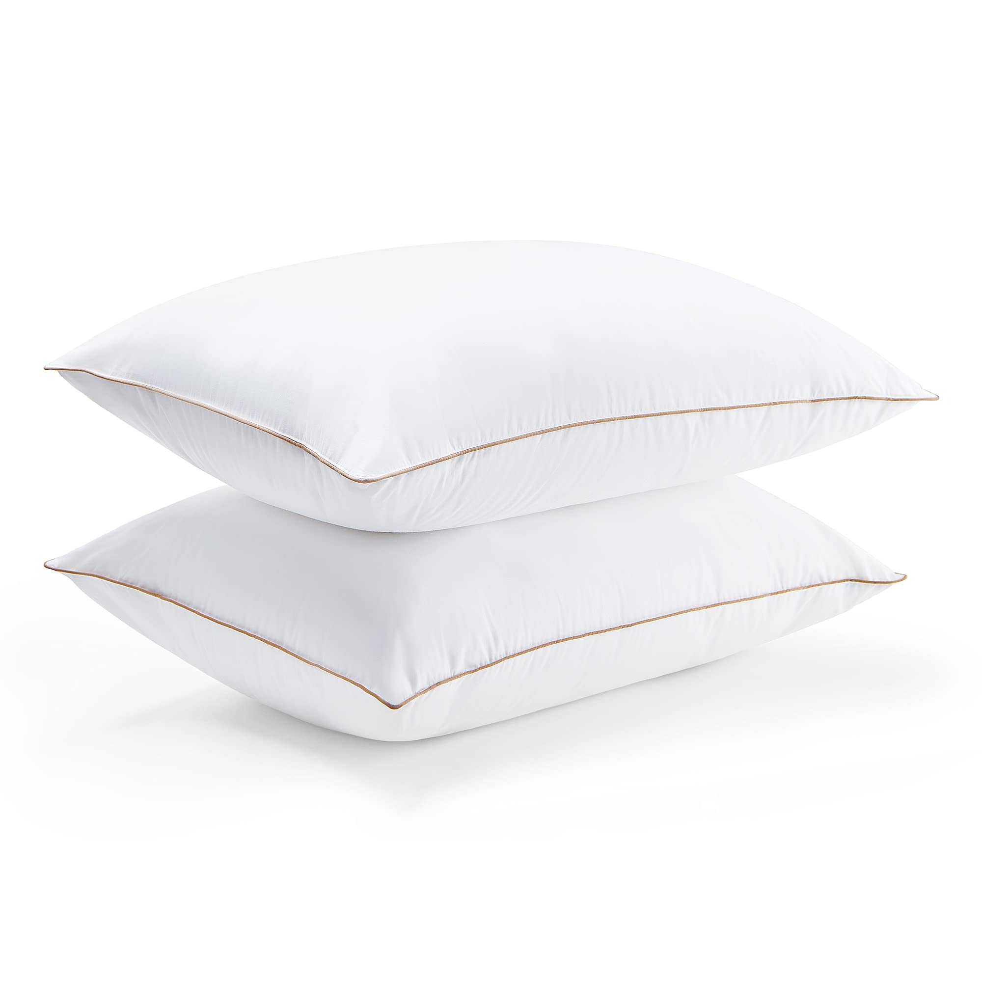 Puredown® Goose Feather & Down Pillows - 2 Pack King Size (20x36 Inches) - 100% Cotton Cover - Soft & Supportive for Side, Back & Stomach Sleepers - Perfect for Bedroom, Guest Room & Hotel Use