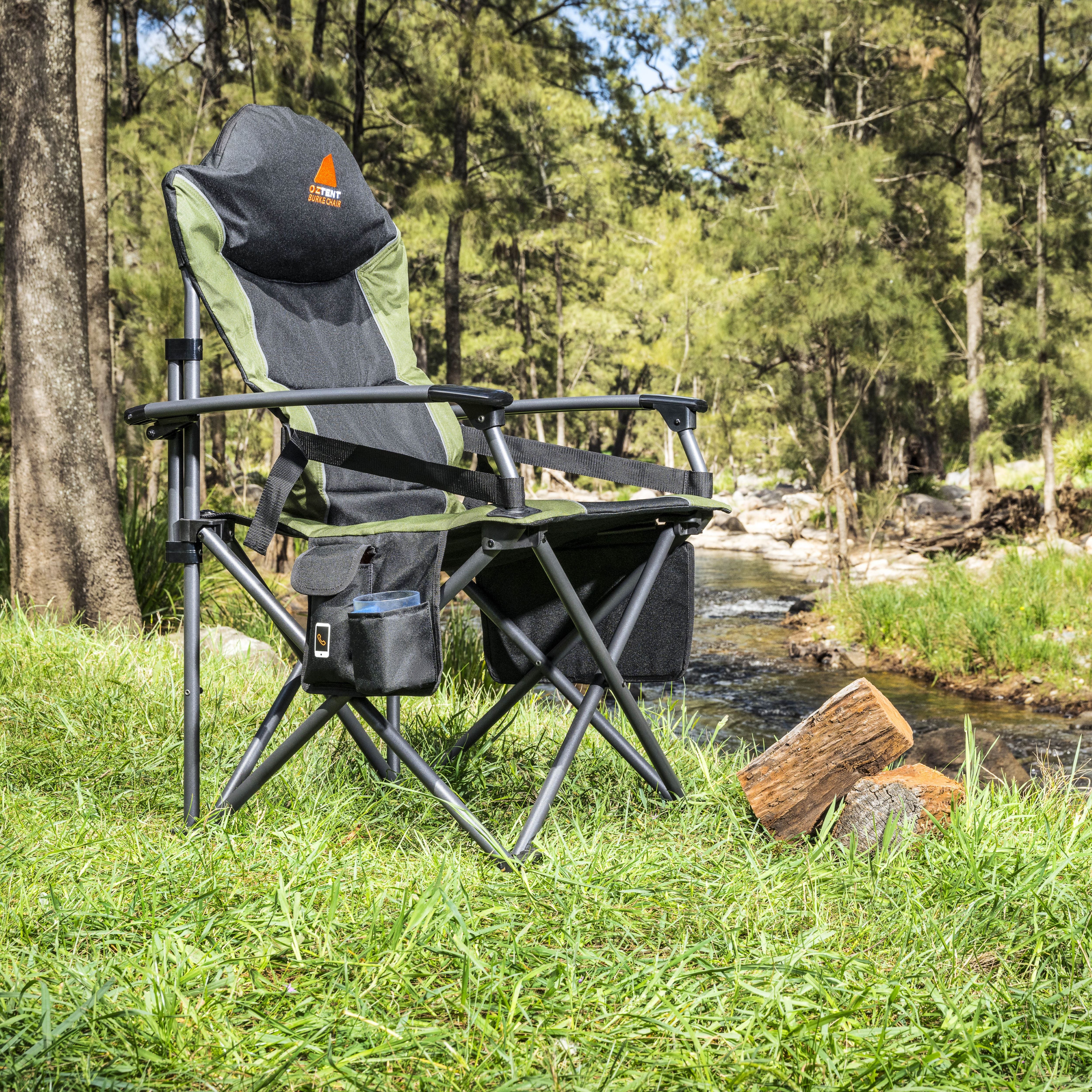 Oztent Burke Chair Series II - Premium Folding Camping Chair for Outdoor Adventures, Hiking, and Backpacking