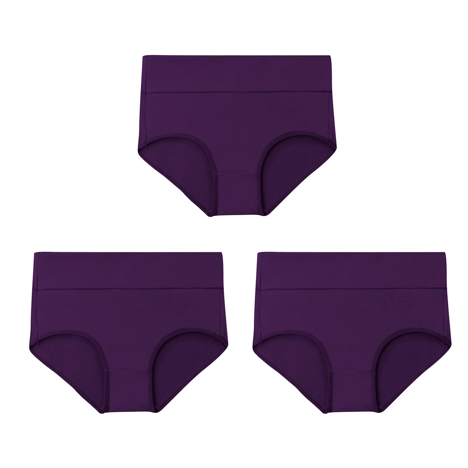 MinjiSF Women's Cotton Mid Waist Underwear - No Muffin Top Full Coverage Briefs (Multipack) - Soft Breathable Ladies Panties for Everyday Comfort & Workout