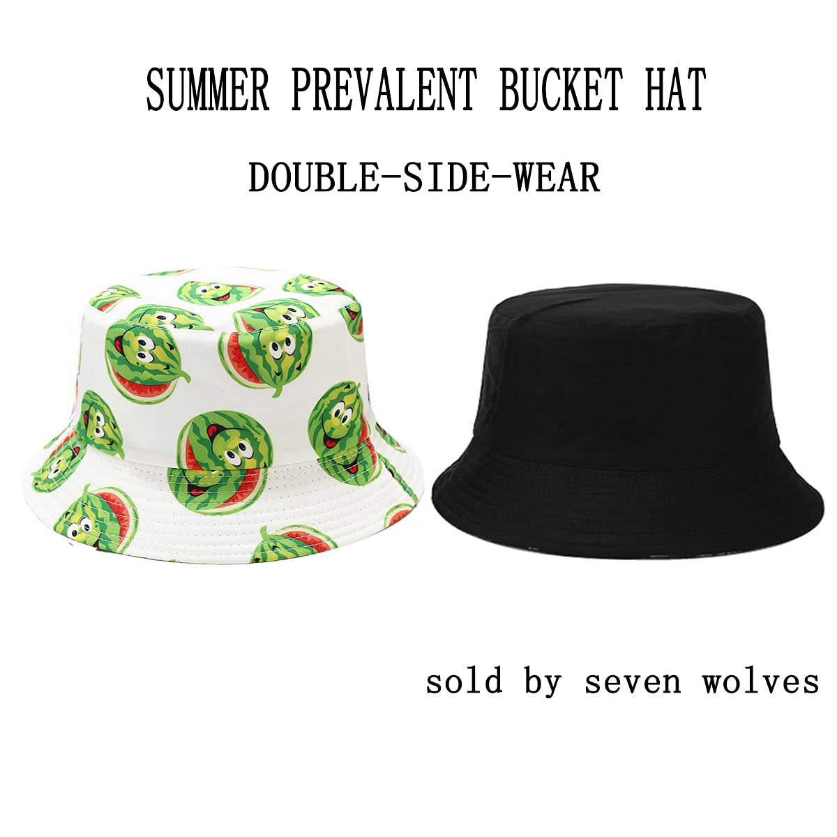 Seven Wolves Women's Reversible Summer Sun Bucket Hat - UPF 50+ UV Protection Fisherman Beach Hat for Travel, Outdoor, and Gardening | Lightweight & Breathable Sun Visor for Women