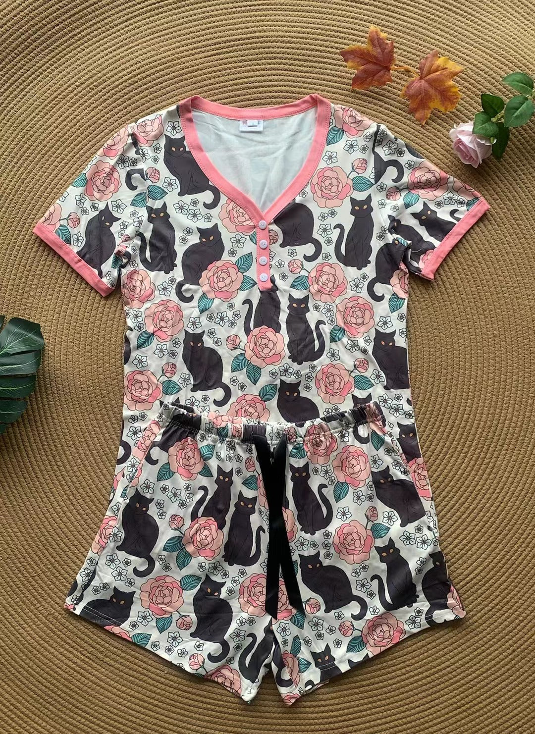 Halloween Pajama Short Set - 5 Cute Print Styles for Women & Kids | Cozy Sleepwear for Halloween Parties & Family Matching Outfits