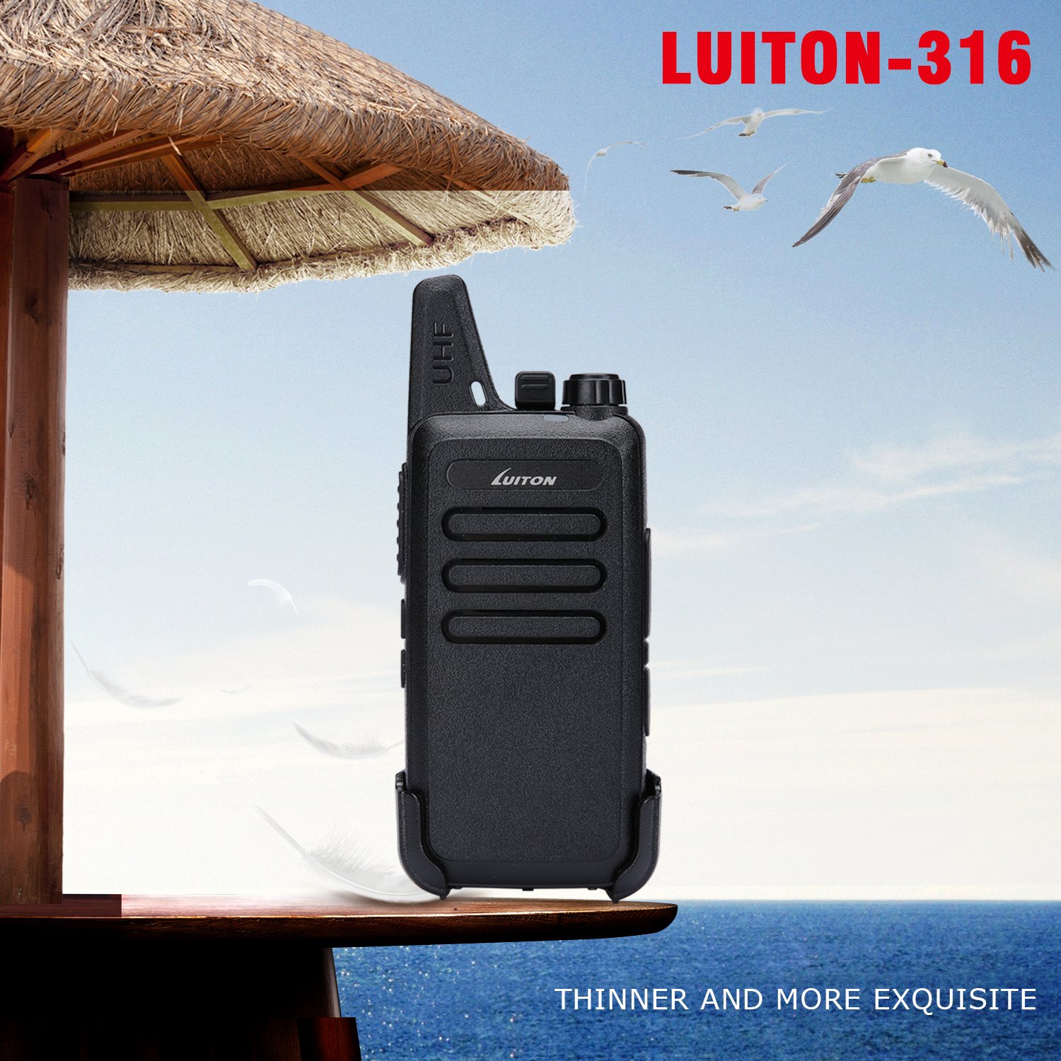 LT-316 GMRS Walkie Talkies for Adults - 3 Watts Output, 5-10 Miles Range, UHF Two Way Radios with Micro USB Charging - Perfect for Outdoor Camping, Hiking, Hunting & Emergency Communication (Pair, Black)