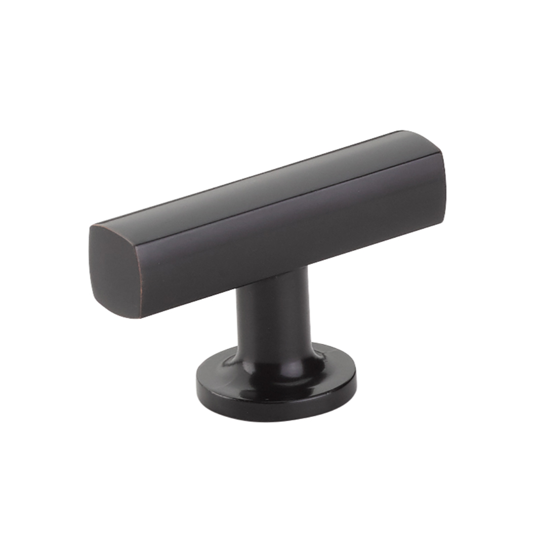 Modern Urban Cabinet T Knob - Oil Rubbed Bronze Finish - Centered Design for Kitchen Cabinets, Dressers & Furniture Hardware
