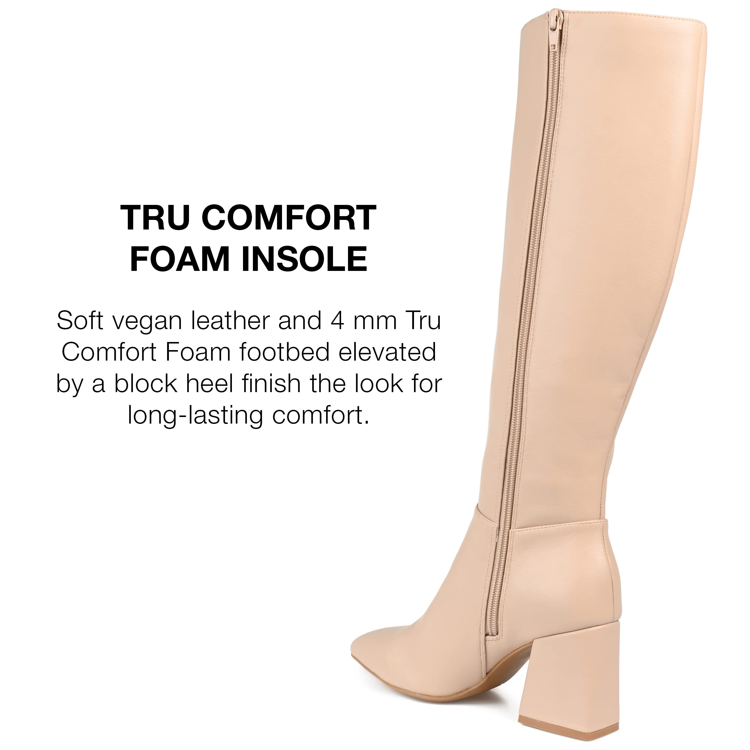 Journee Women's Landree Knee High Boots - Comfortable Foam Block Heel for All-Day Wear | Perfect for Office, Date Night & Fall Fashion