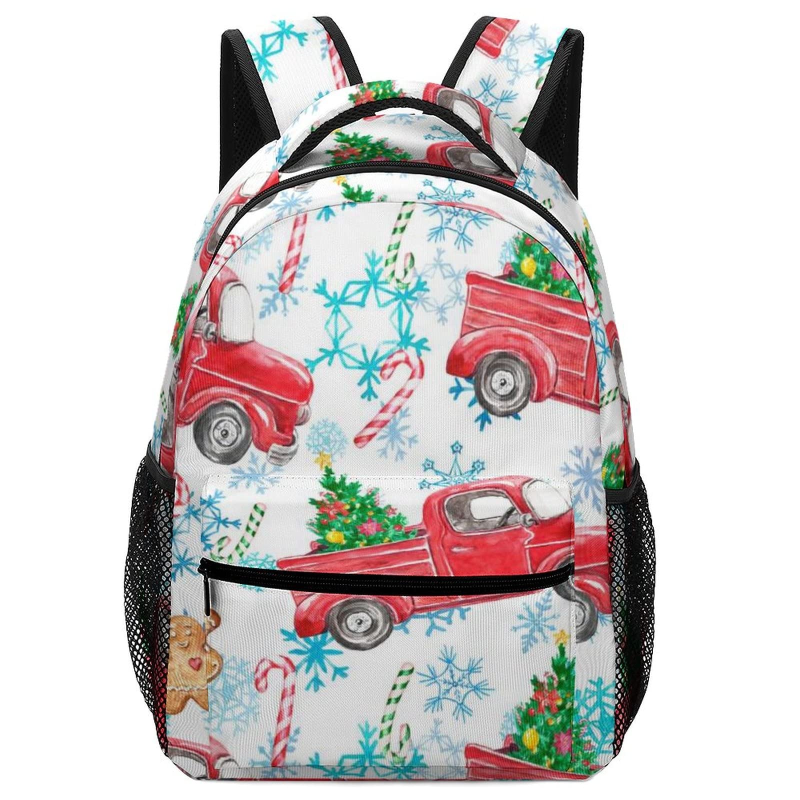 Christmas Watercolor Red Truck Backpack for Women & Men - Stylish Unisex Laptop Daypack for Work, Travel, Camping & Shopping | Durable Casual Backpack for Daily Use, Commuting & Outdoor Adventures