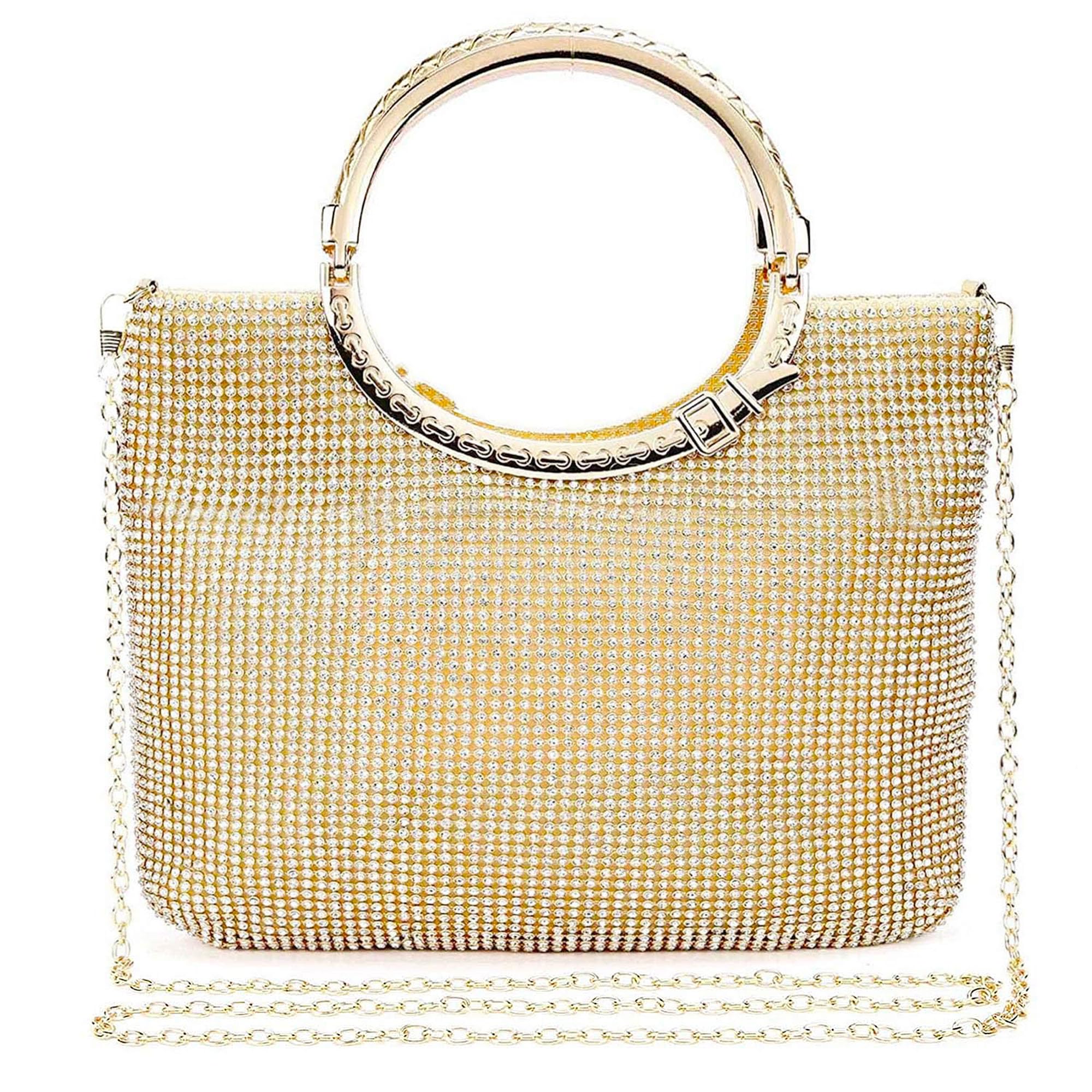 UBORSE Rhinestone Crystal Clutch Purse for Women - Sparkling Evening Bag with Ring Handle for Wedding, Party, Prom & Cocktail Events - Elegant Accessory for Special Occasions