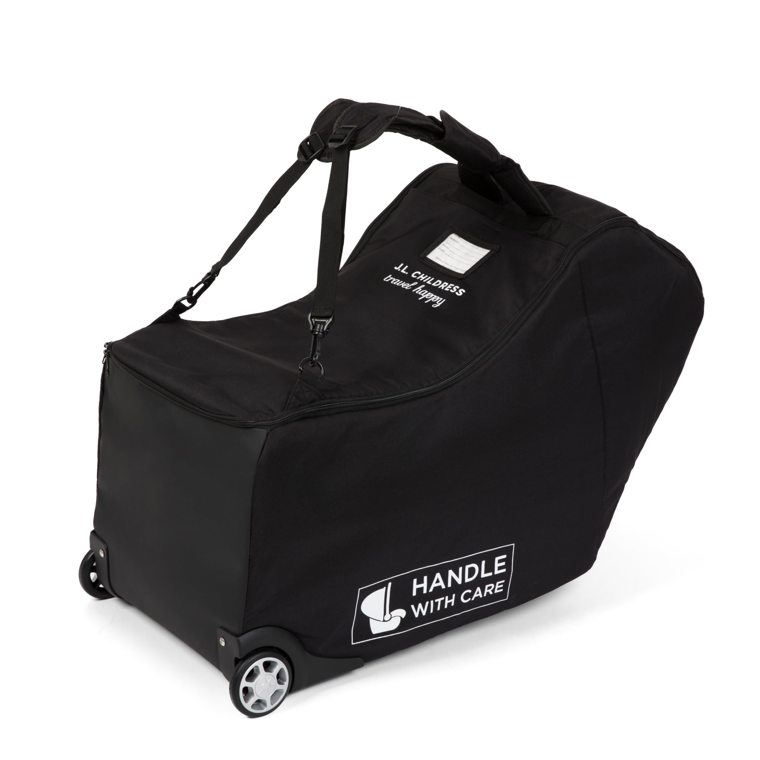 J.L. Childress Premium Infant Car Seat Travel Bag with Thick Padding & Backpack Straps - Universal Fit for UppaBaby, Nuna, Chicco & Most Car Seat Bases - Airplane Travel Approved with AirTag Holder - Perfect for Family Vacations & Air Travel with Baby