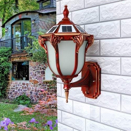 Victorian Retro Solar LED Outdoor Wall Lights - Waterproof IP65 Vintage Antique Wall Lantern for Balcony, Stairs, Terrace & Garden - Solar-Powered Eco-Friendly Lighting for Patio, Porch & Yard Decor